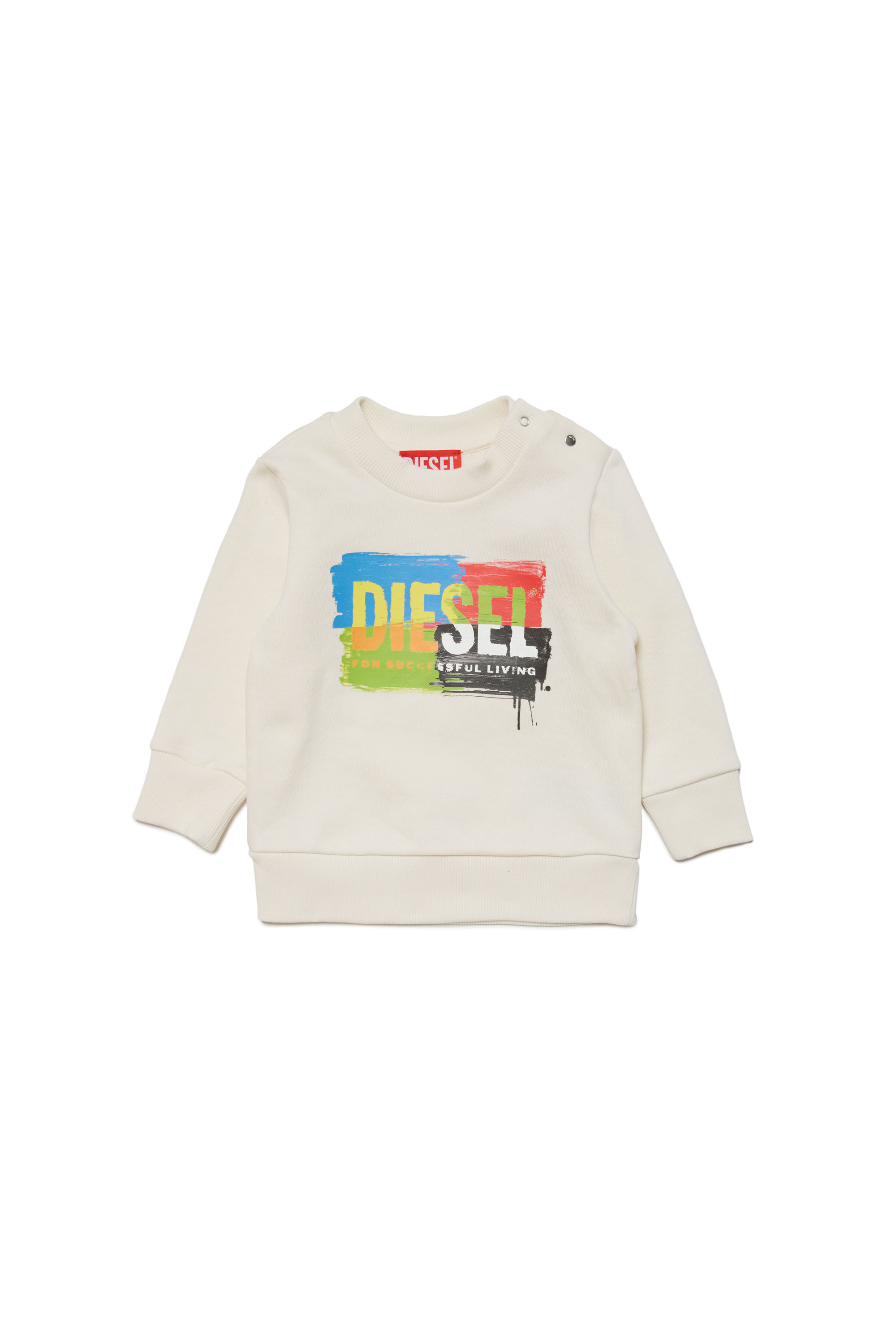 Diesel - Sweatshirt with painted-effect logo - Sweaters - Unisex - White