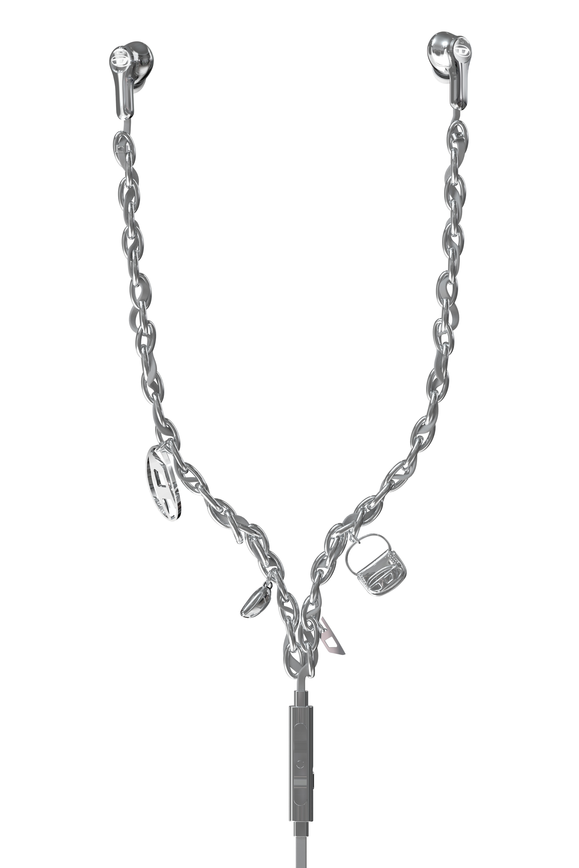 Diesel Unisex Plateado - Auriculares Con Cable Y Charms - Auriculares