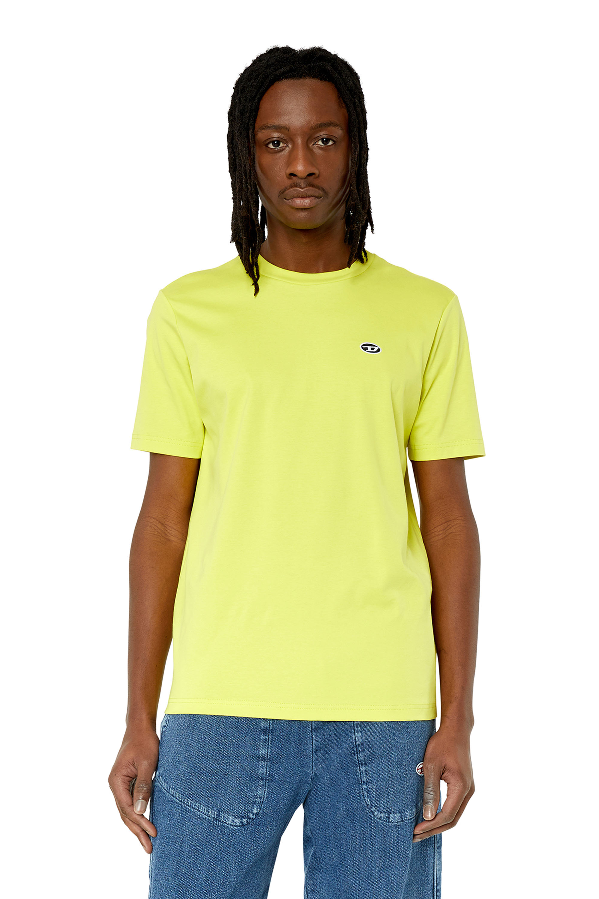 Diesel T-shirt With Oval D Patch In Yellow