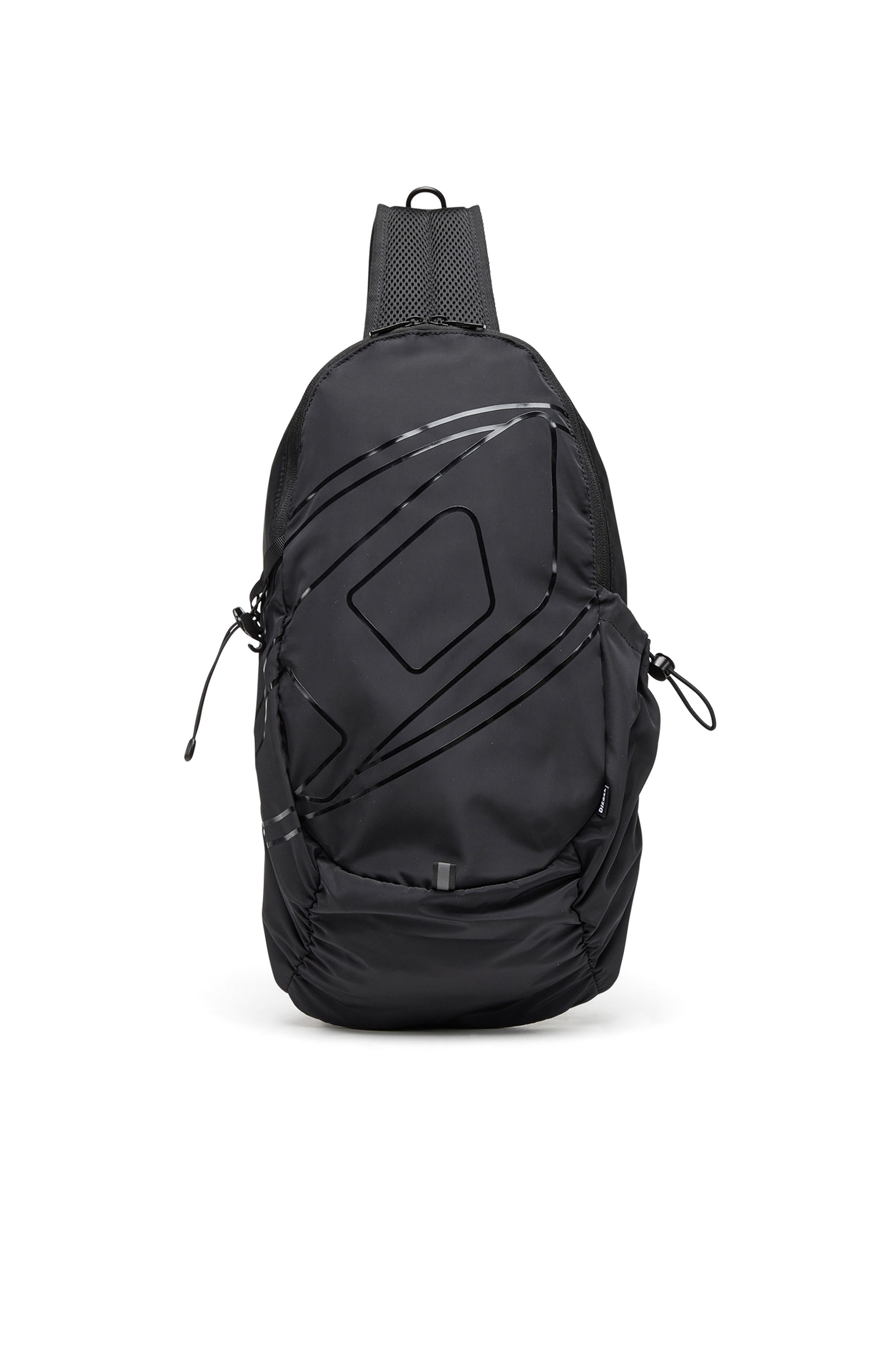 Diesel - Drape Sling Bag - Sling-Rucksack aus Nylon mit farbgleichem Logo - Rucksäcke - Herren - Schwarz
