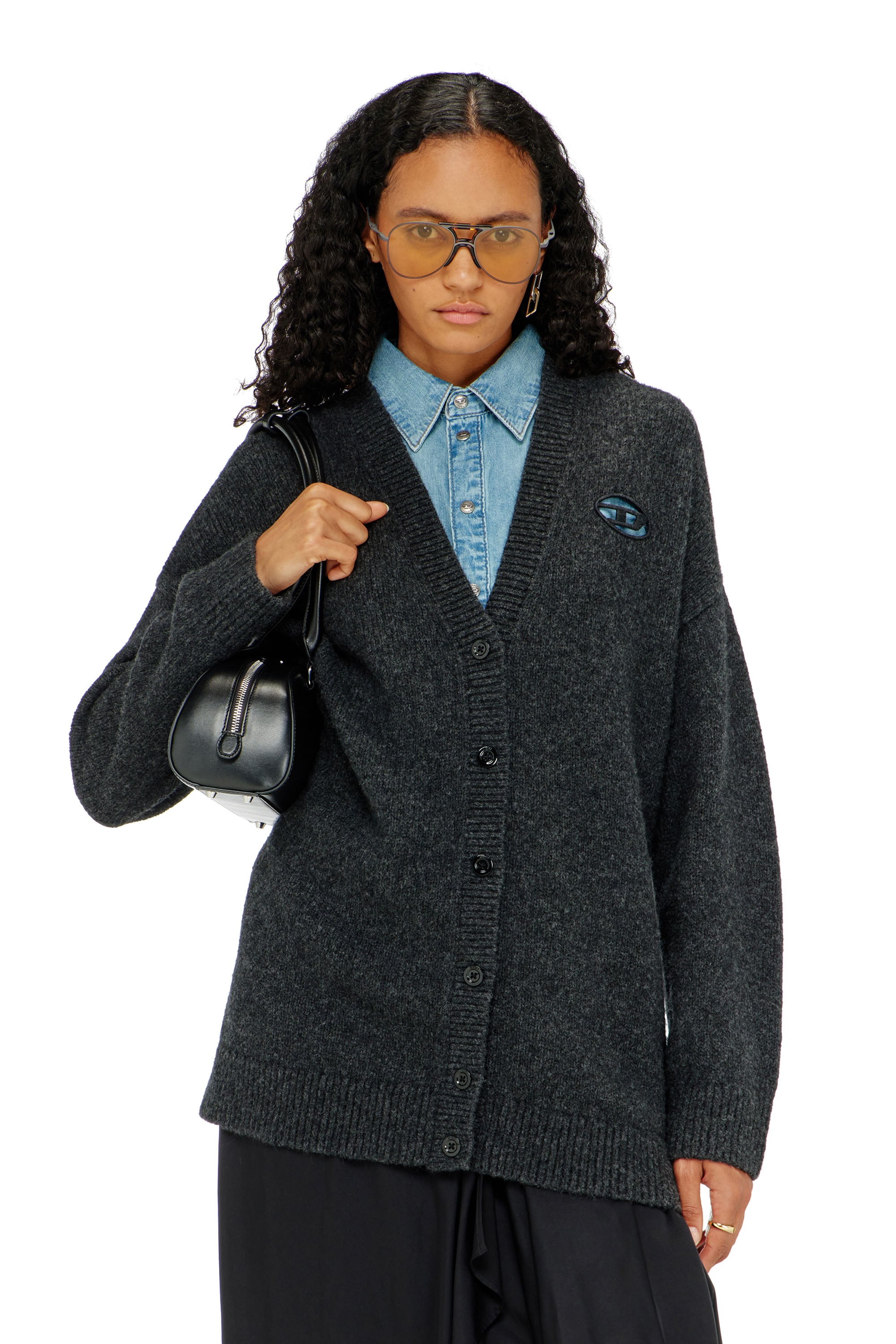 Diesel - Cardigan in wool and alpaca blend - Knitwear - Woman - Multicolor