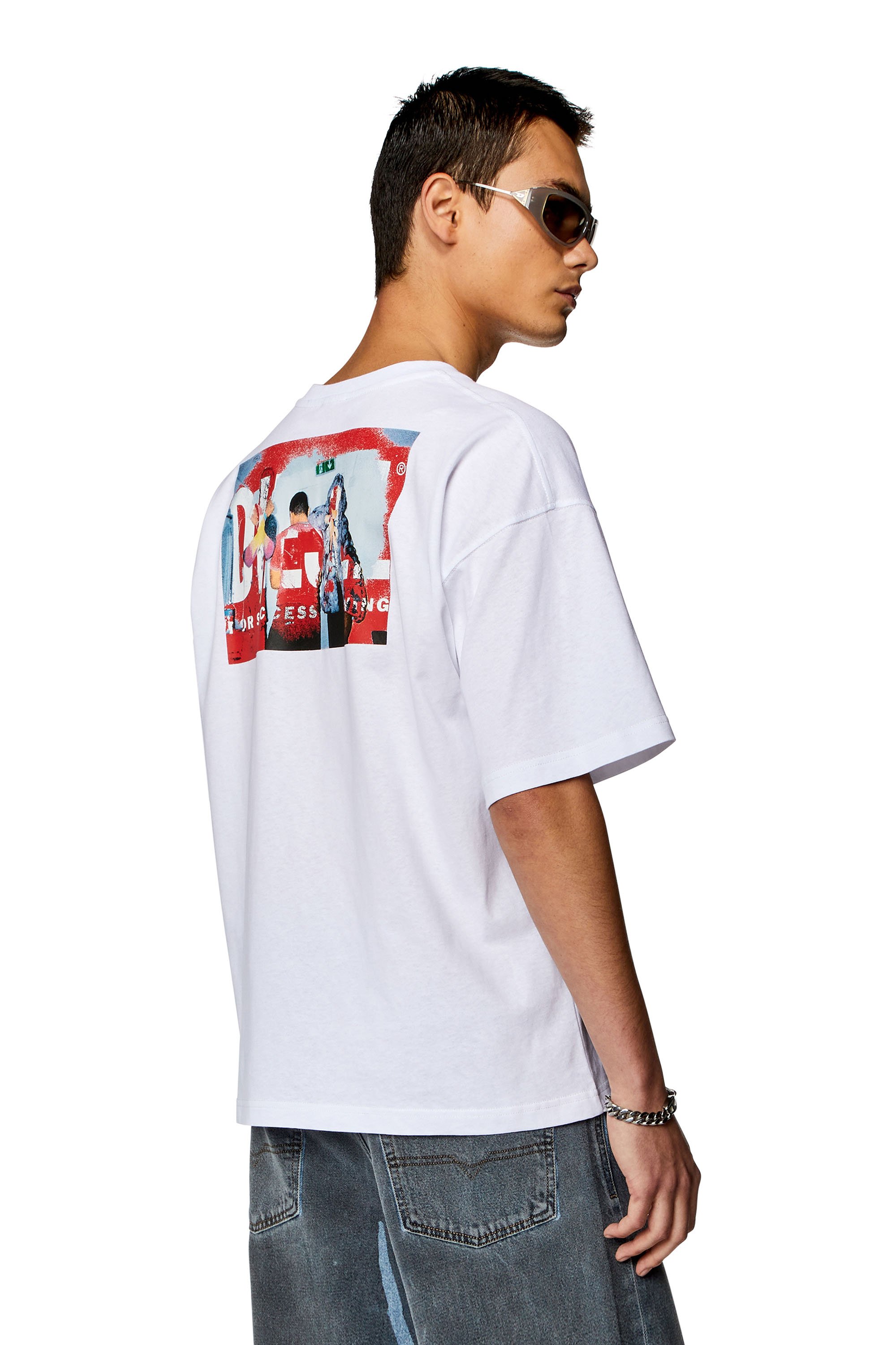 Diesel - T-shirt con stampa fotografica - T-Shirts - Uomo - Bianco