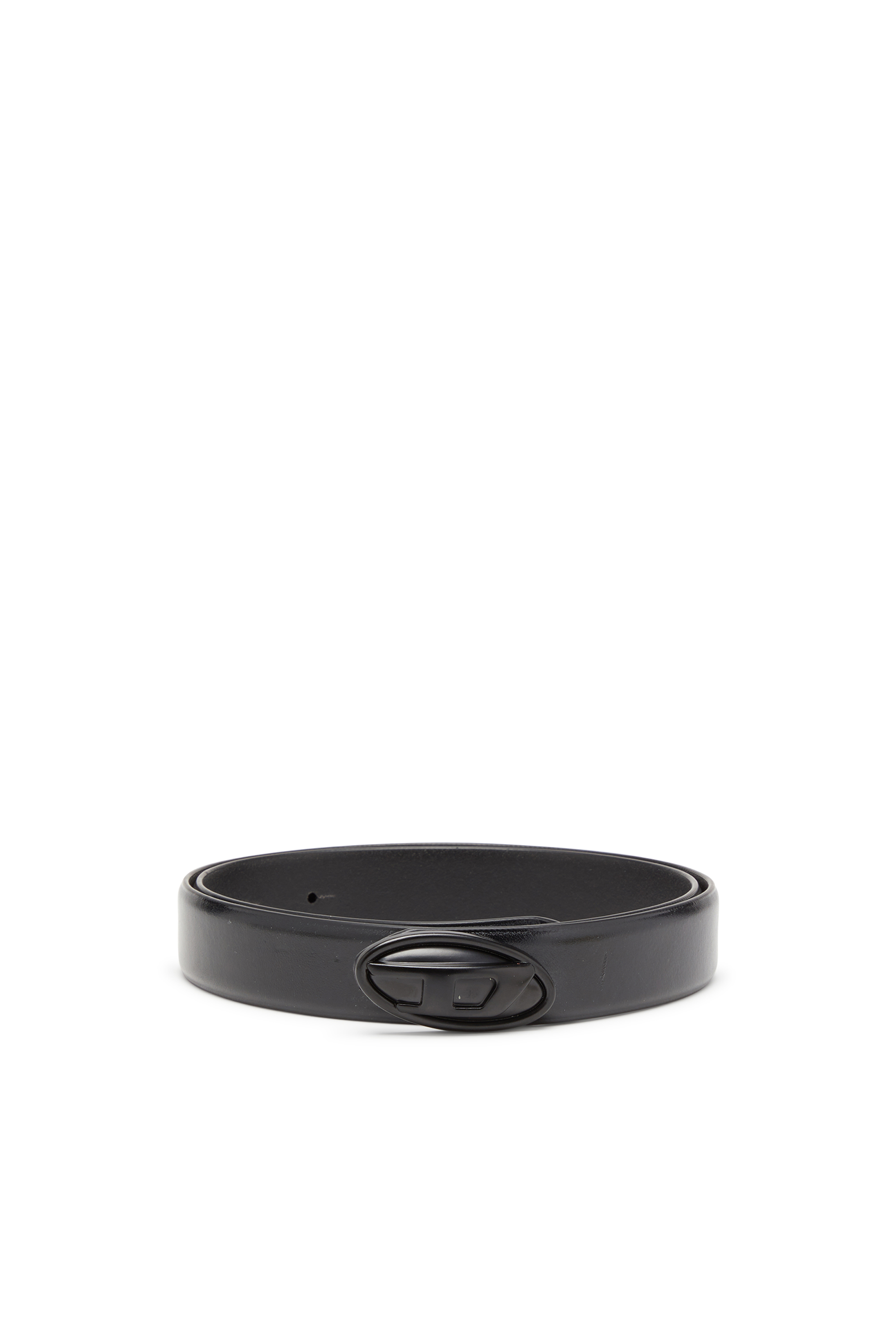 Diesel Women's Black - 2.4 Cm Leather Belt With Oval D Buckle - Belts - Woman Size 80