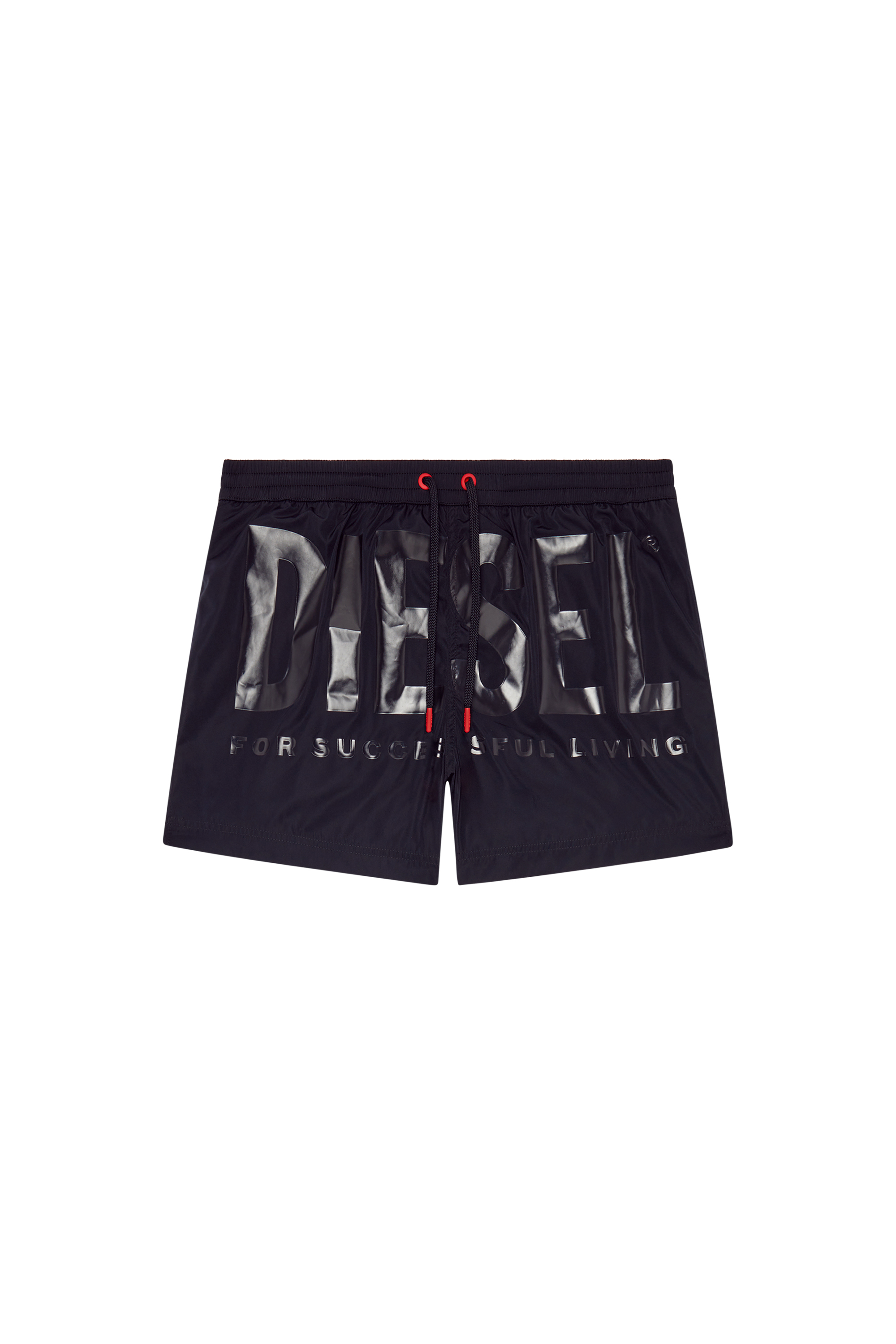 Diesel - BMBX-KEN-37, Man's Mid-length swim shorts with tonal logo in Black - 3