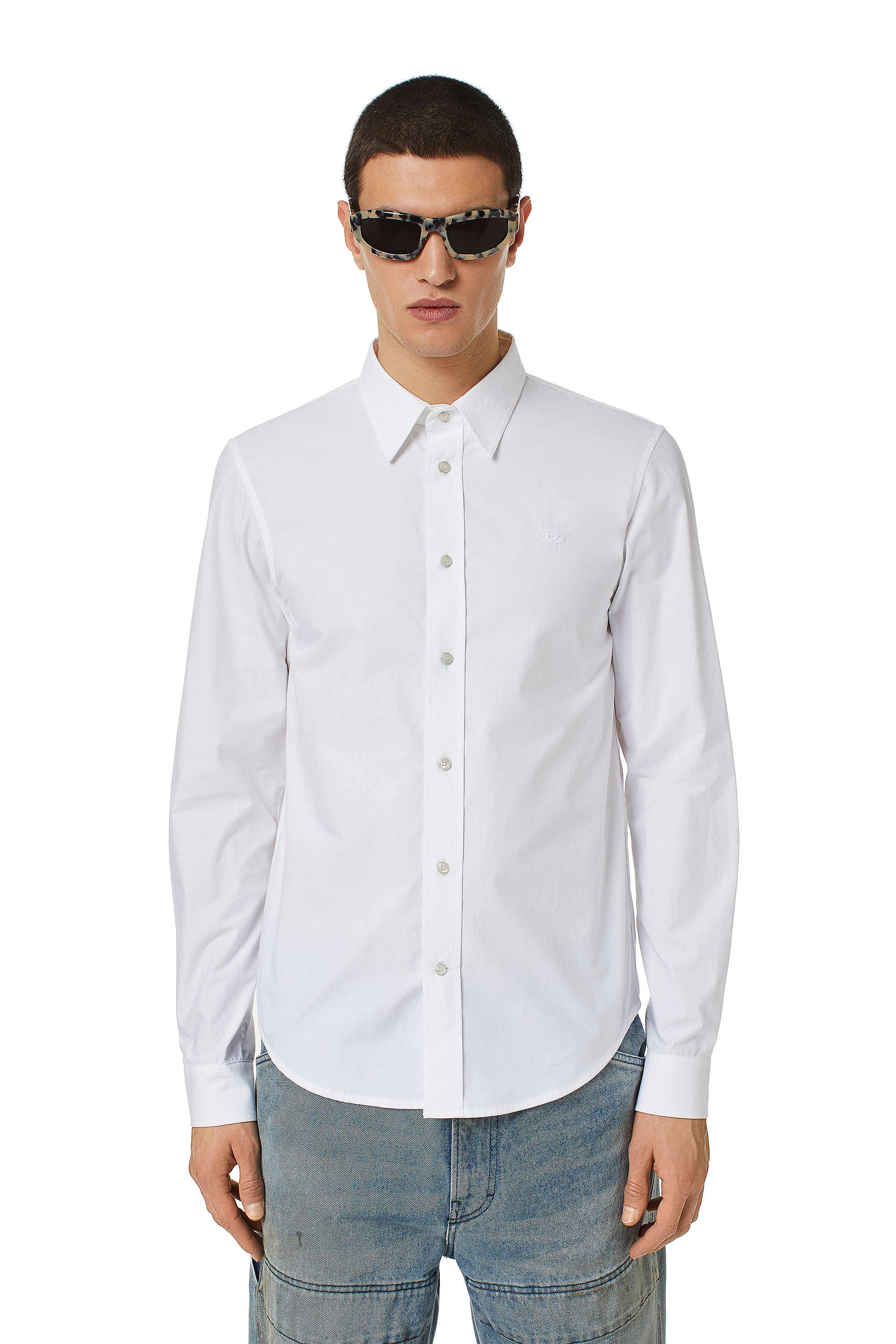 Diesel Shirt In Technical Cotton In White