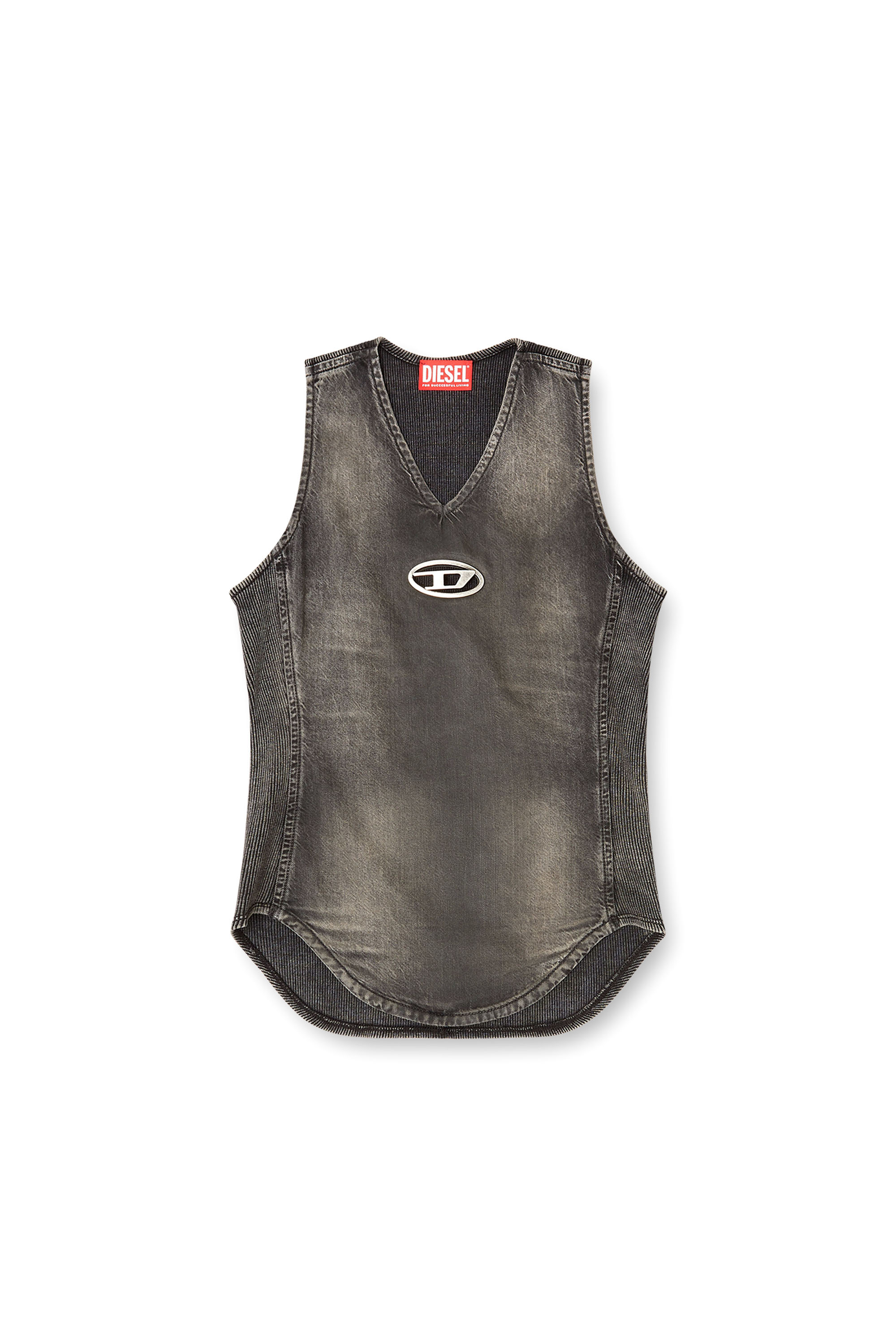 Diesel - DE-NESSI-S1, Woman's Denim top with a used effect in Black - 3