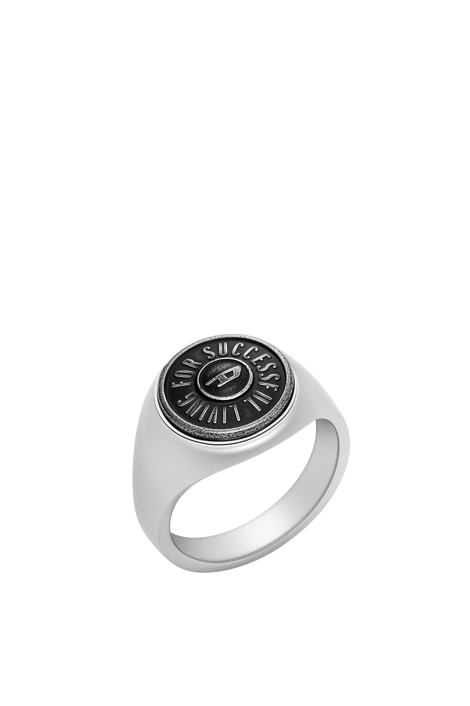 Diesel Men's Silver - Stainless Steel Signet Ring - Rings - Man Size 11.5