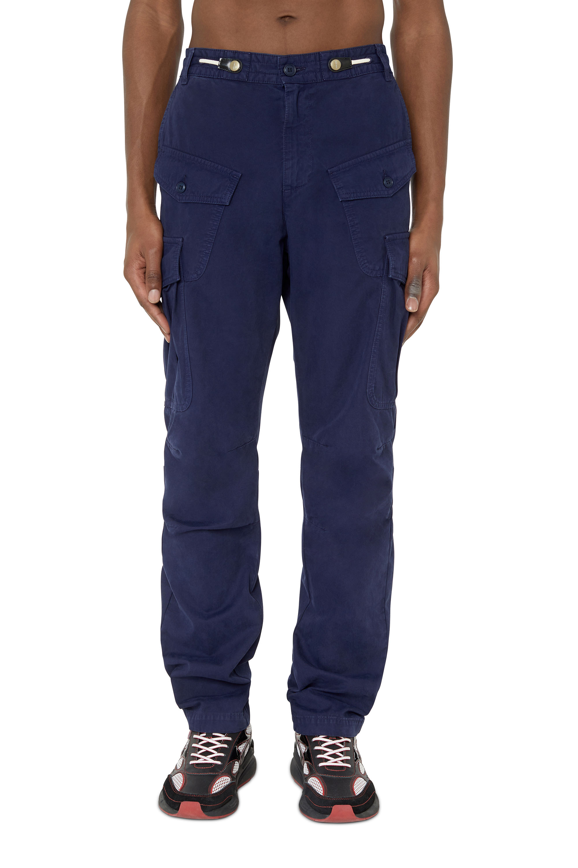 Diesel - Pantaloni cargo in twill di cotone - Pantaloni - Uomo - Blu