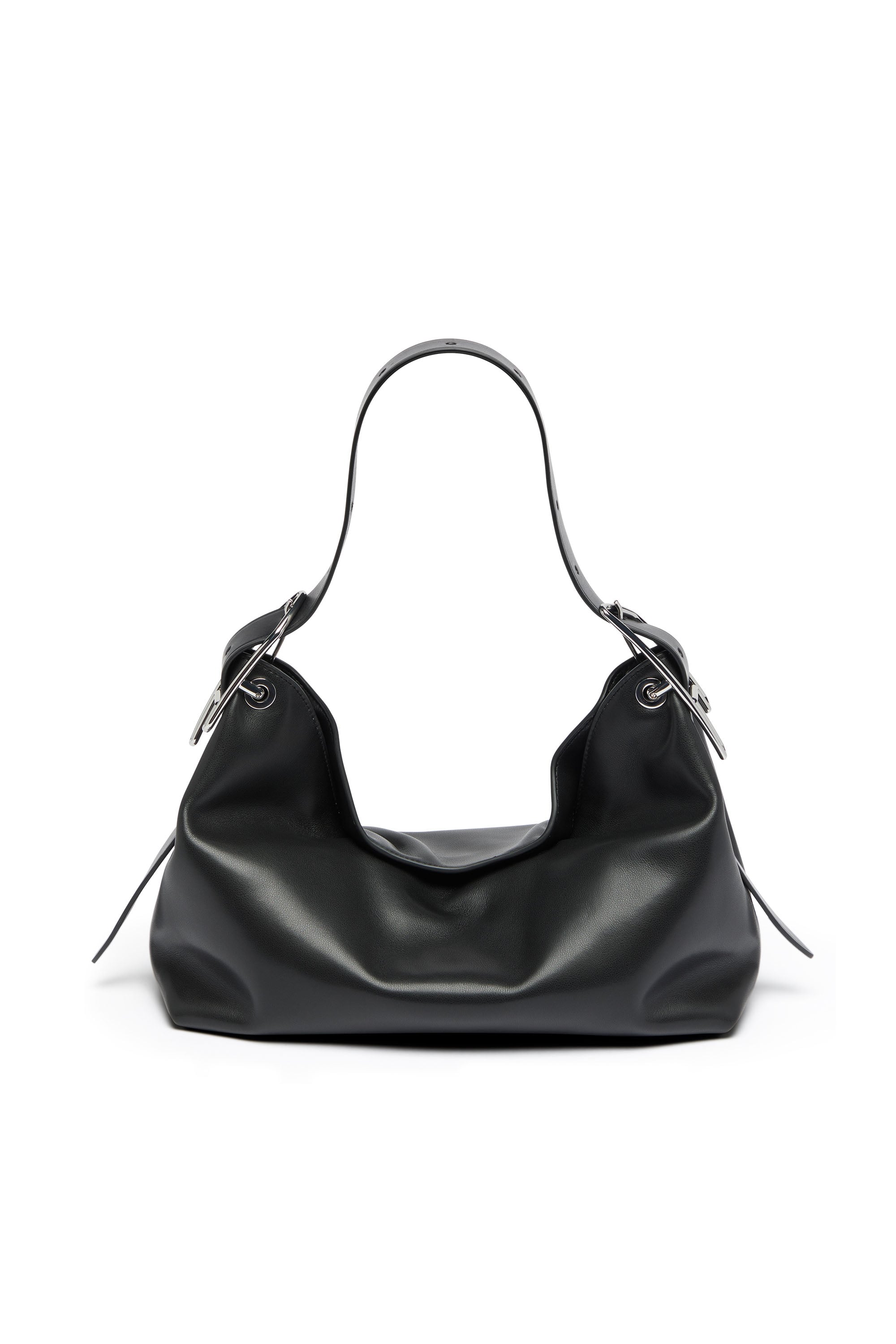 Diesel - D-Line-Leather shoulder bag - Shoulder Bags - Woman - Black