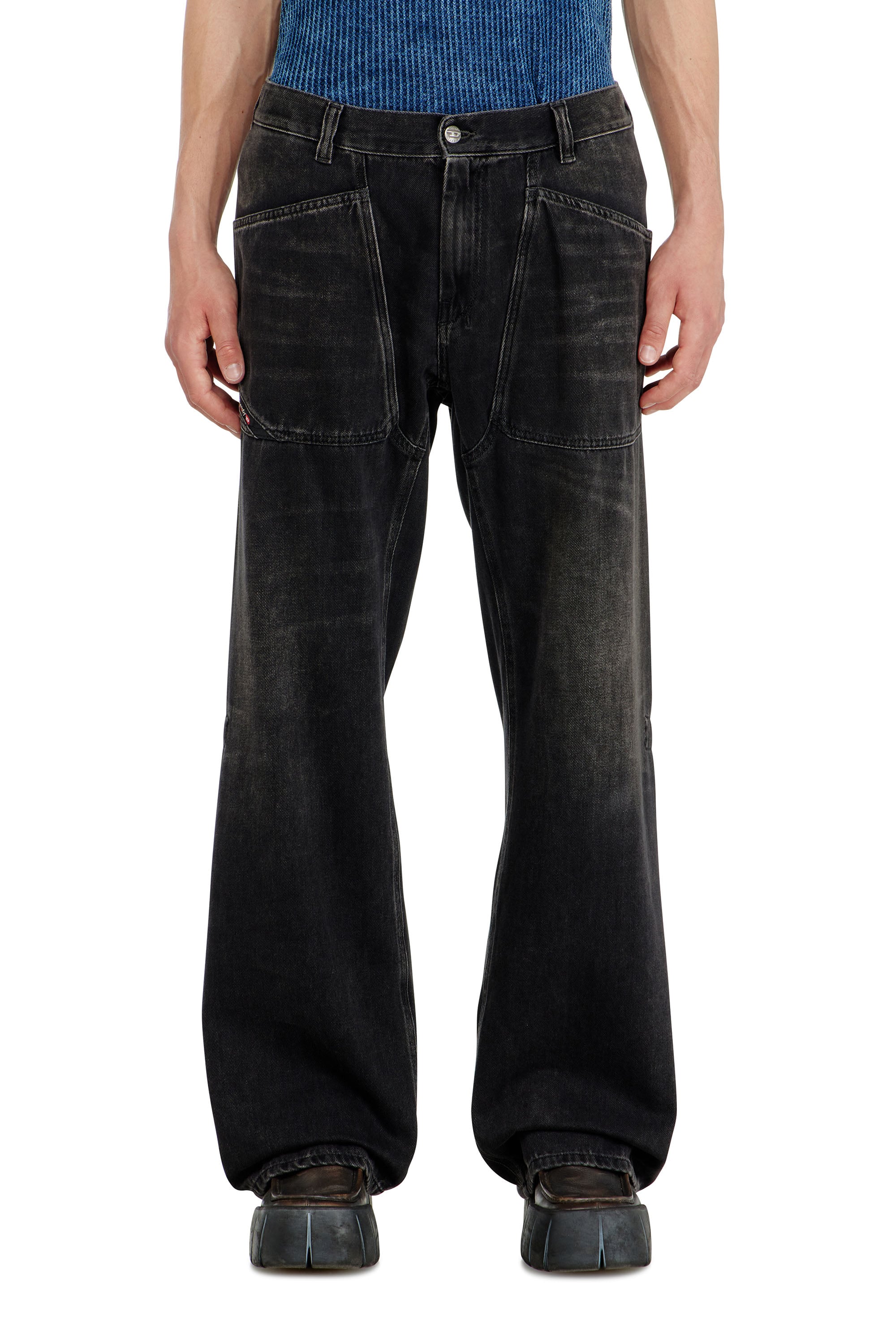 Diesel Mannelijk Zwart - Relaxed Jeans Regular Waist D-Zeta - Jeans - Man Maat 38