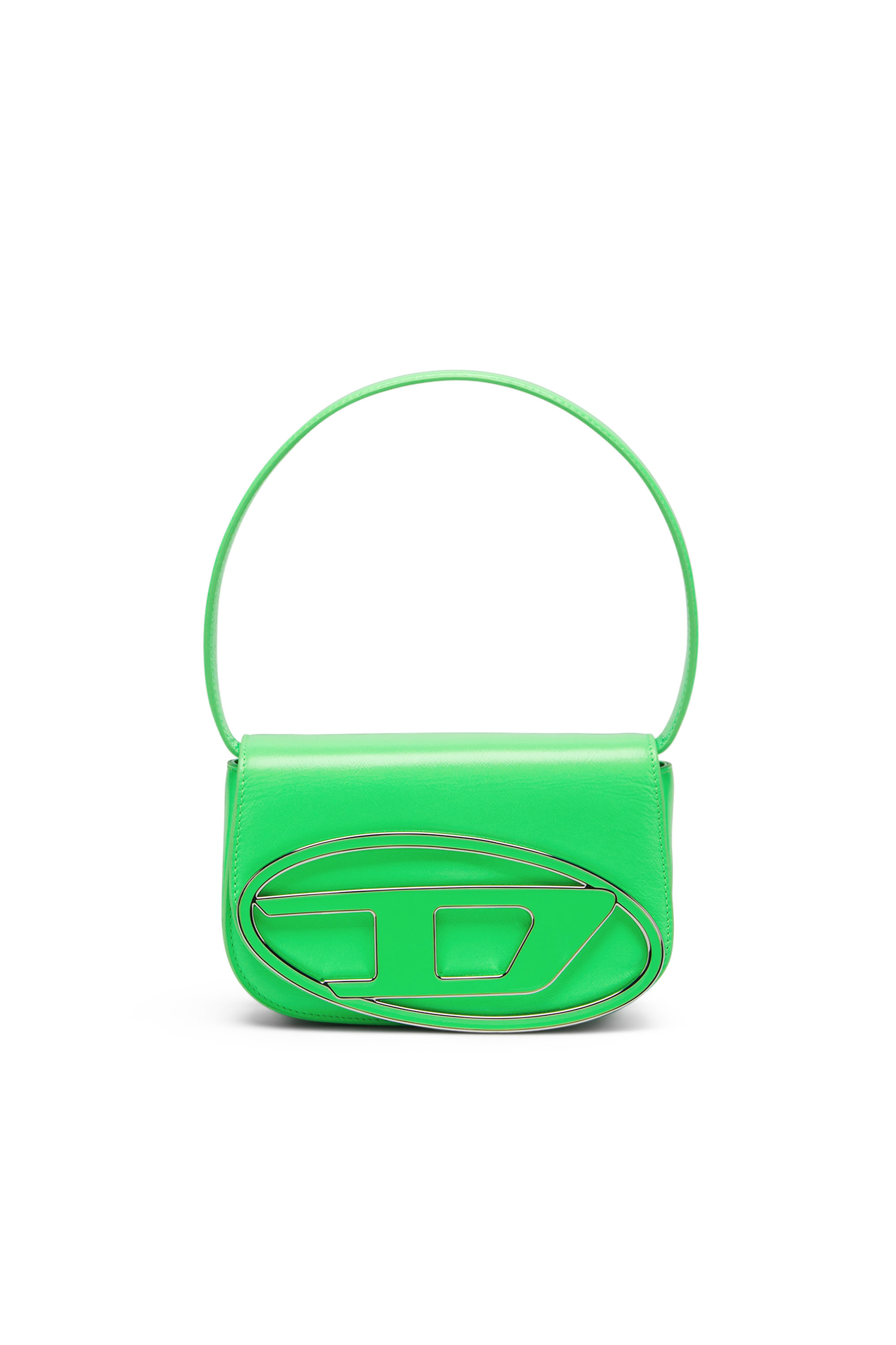 Diesel Shoulder Bag In Neon Leather In Green