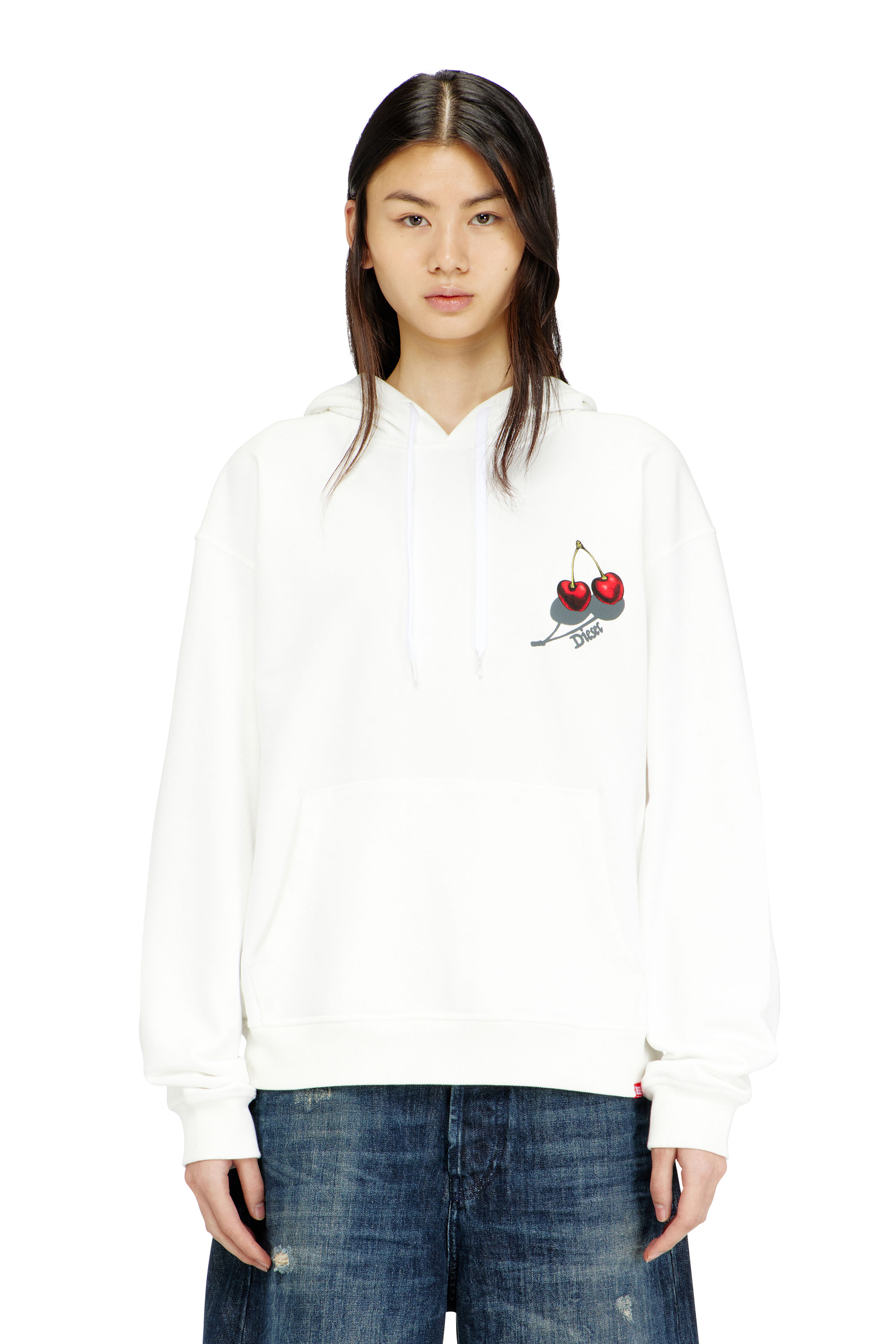 Diesel - SV-S-NORM-HOOD-CHER, Unisex's Hoodie in cotton with cherry graphic in White - 3