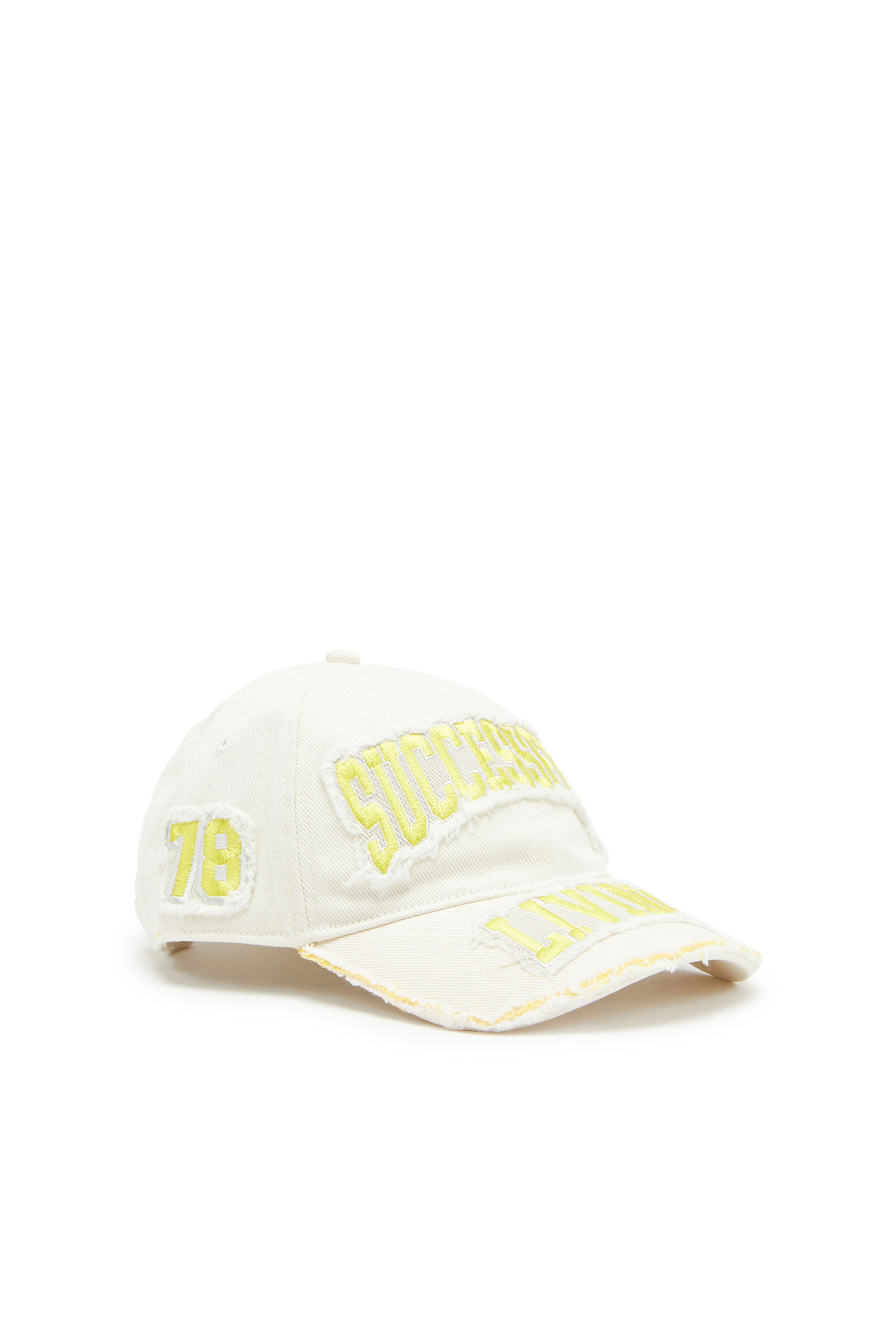 Diesel - Cappello da baseball con patch ricamate - Cappelli - Uomo - Bianco