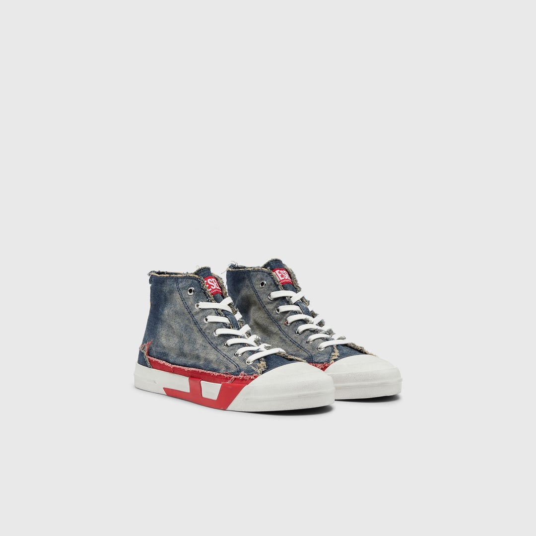 Diesel - D-Verse-High-top sneakers in denim with D logo - Sneakers - Man - Blue