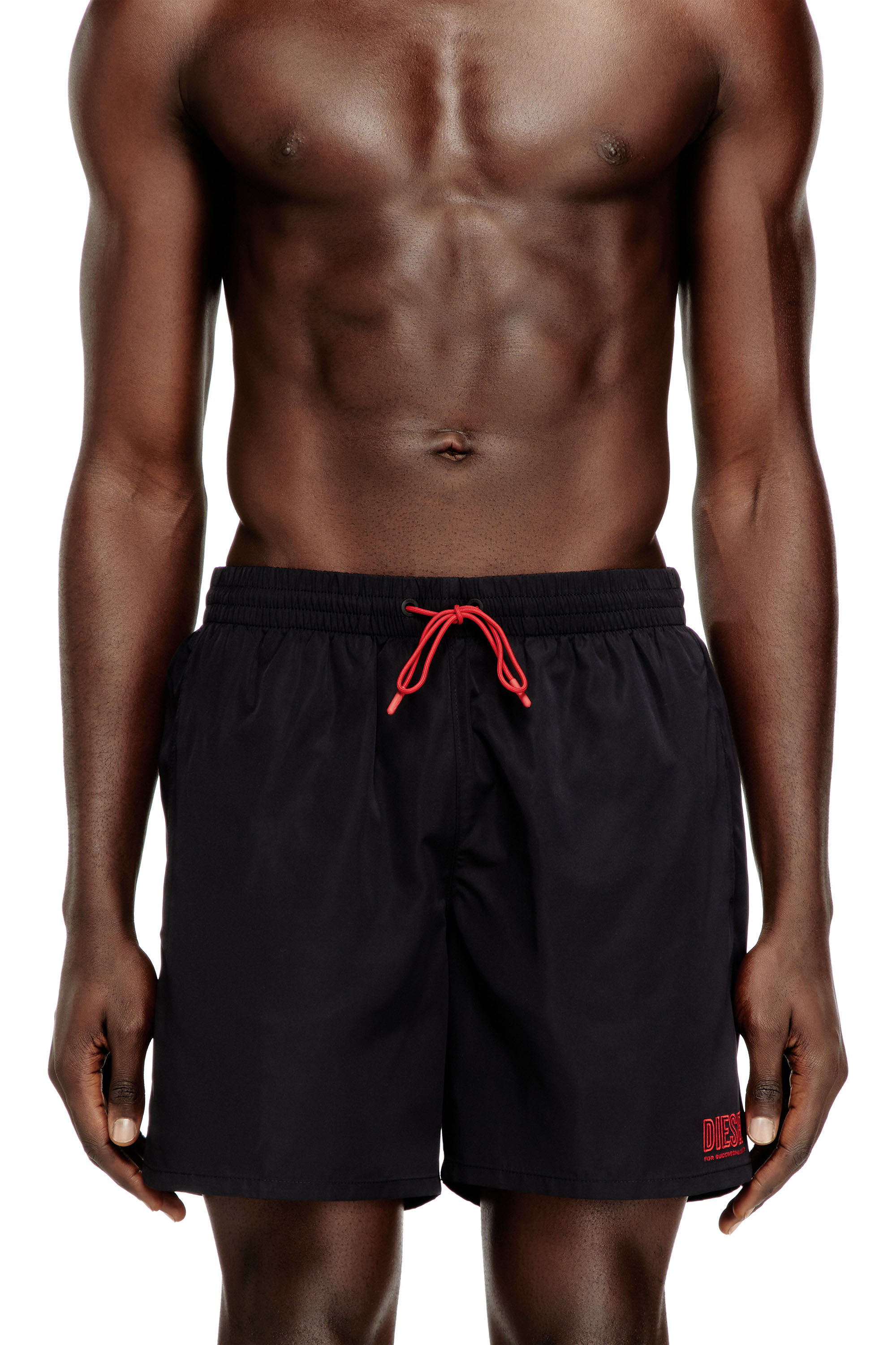 Diesel - SPORT-41-D-CORE, Man's Swim shorts with zip pocket in Black - 1