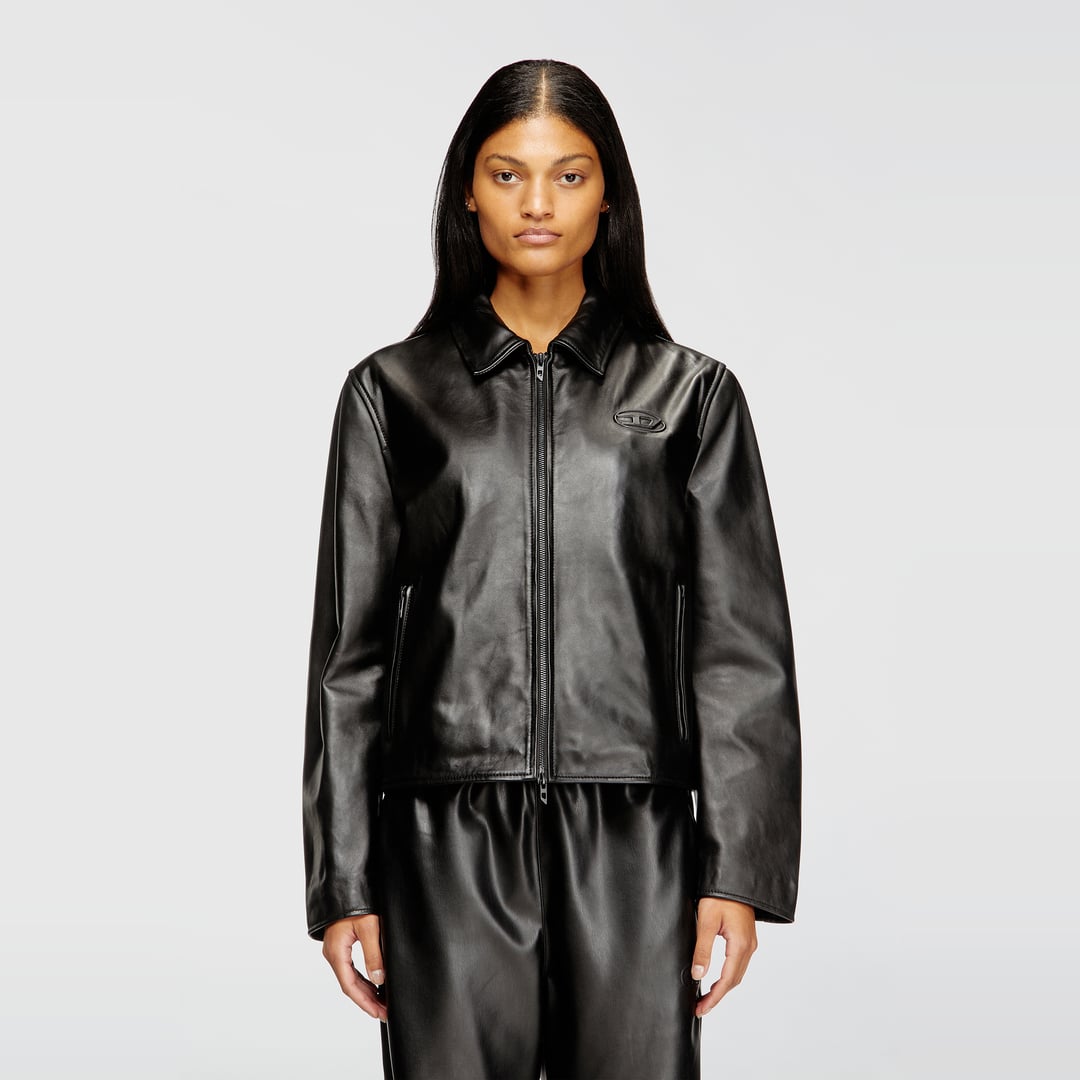 Diesel - Coach jacket in leather - Leather jackets - Woman - Black