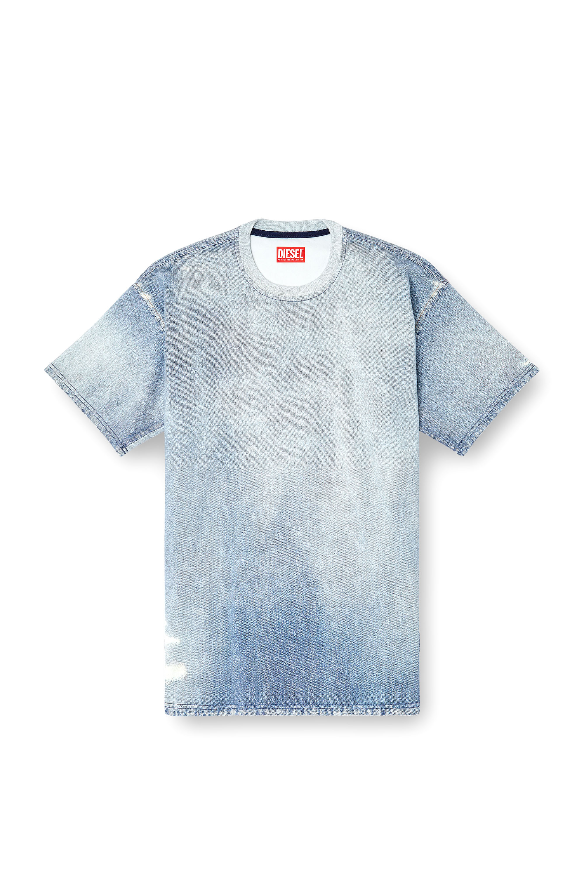 Diesel - D-BOX JOGG, Man's T-shirt in printed bleach-effect JoggJeans in Light Blue - 3