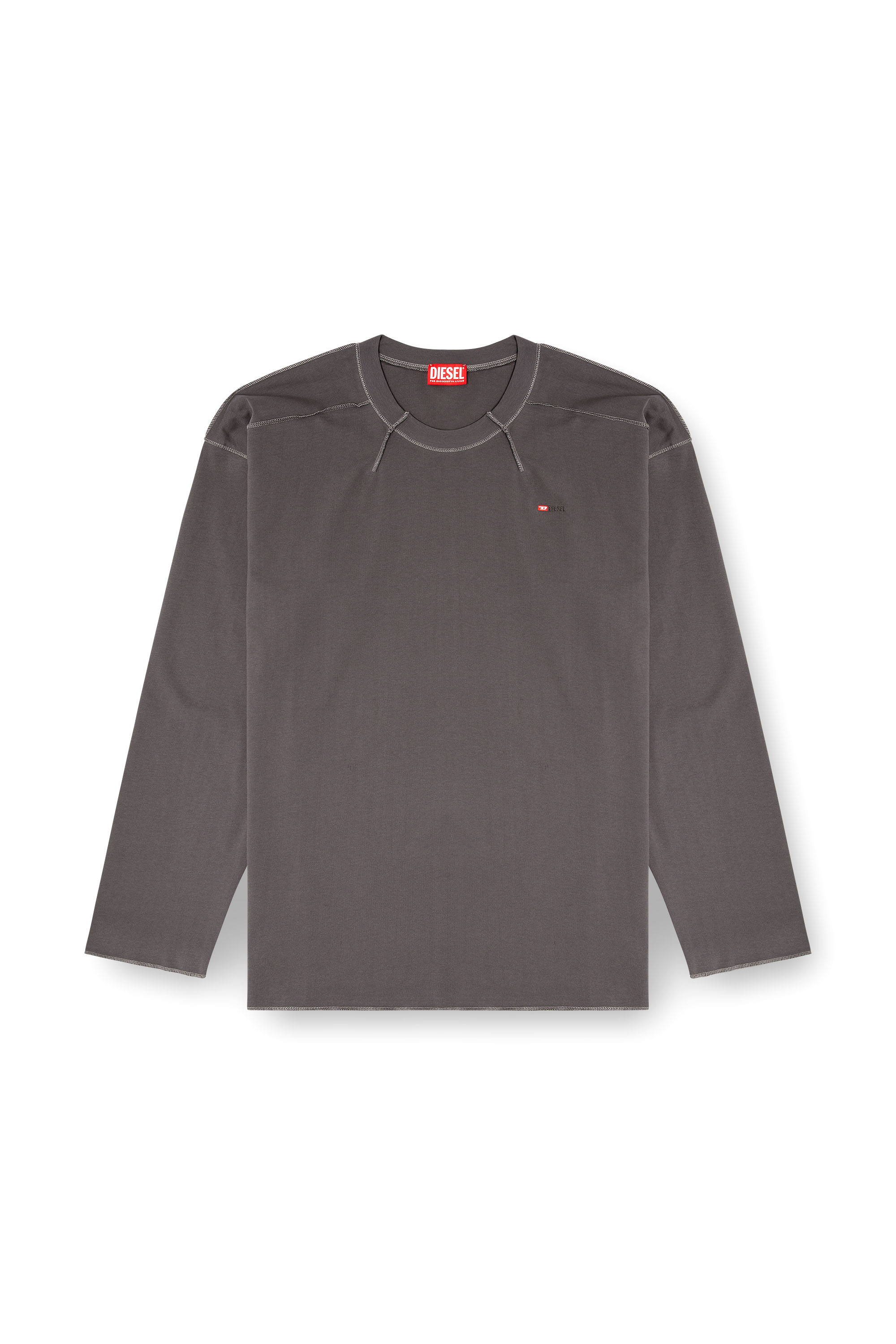 Diesel - T-CRAHOR-BOXT-LS-T1, Man's Cotton T-shirt in Grey - 3