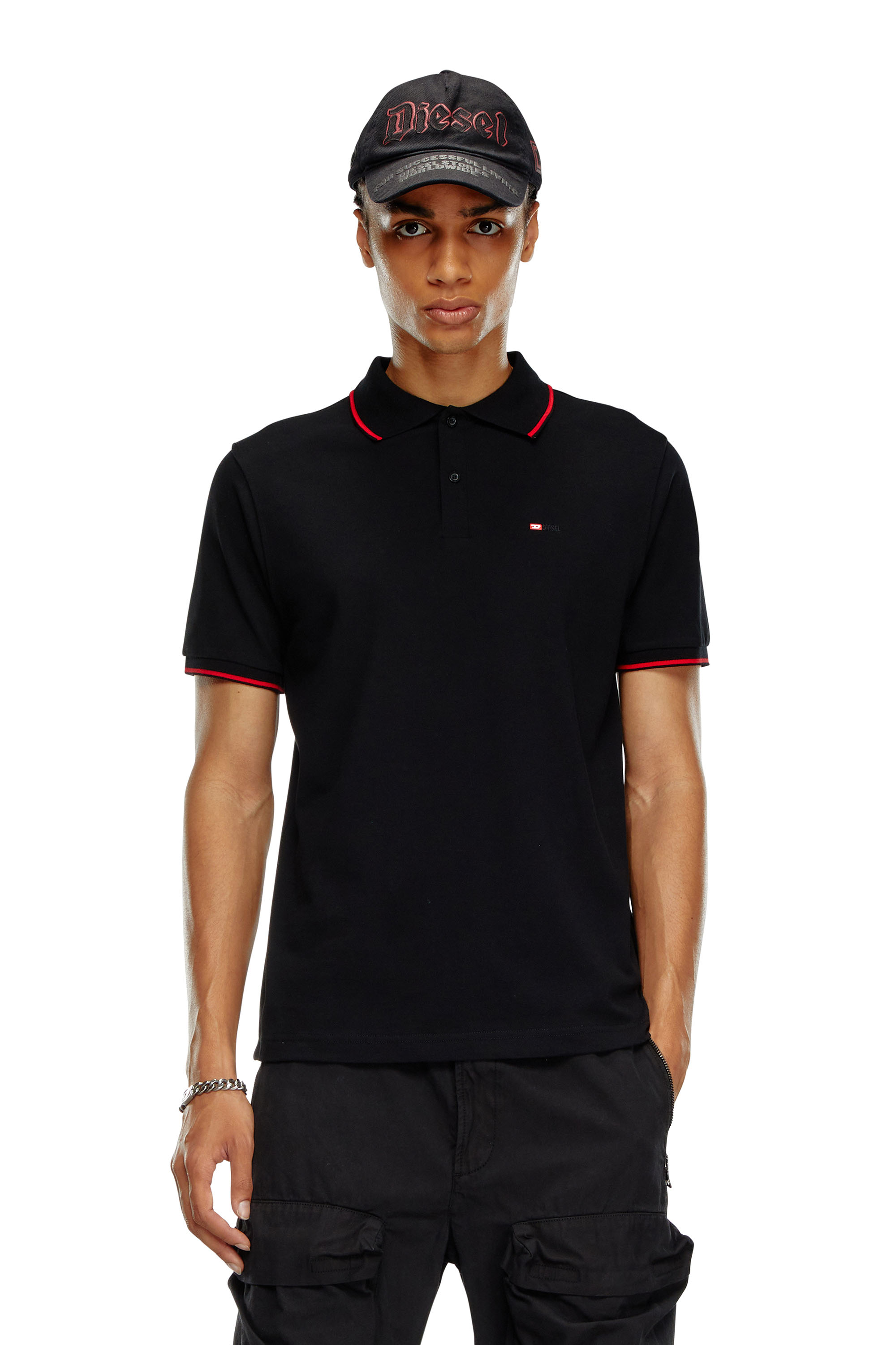 Shop Diesel Polos In Black