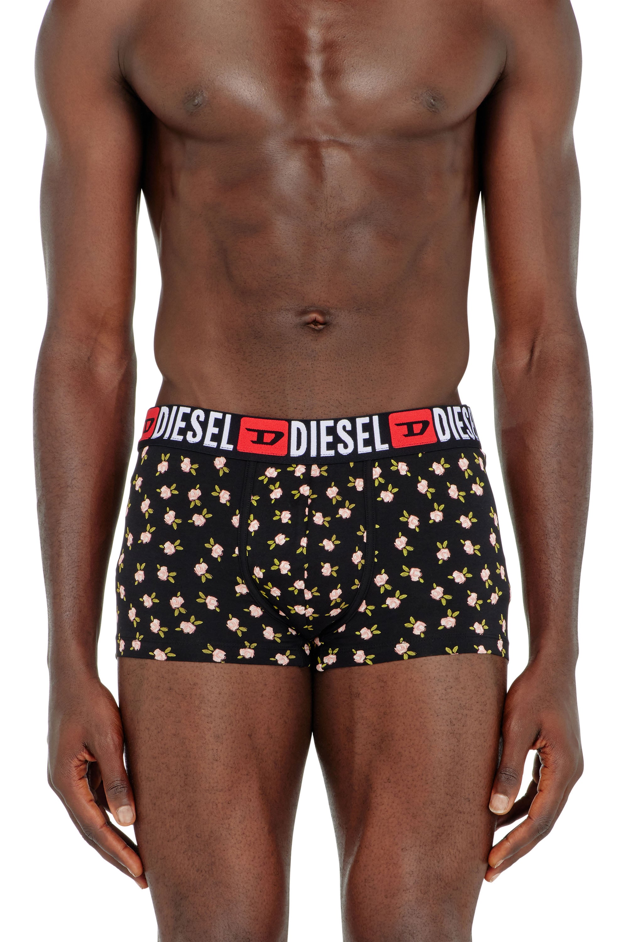 Diesel Homem Preto - Three-Pack Of Stretch Cotton Trunks With Floral Print - Trunks - Man Xxl