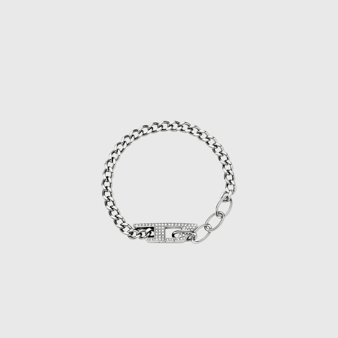 Diesel - Stainless steel glitz chain bracelet - Bracelets - Unisex - Silver
