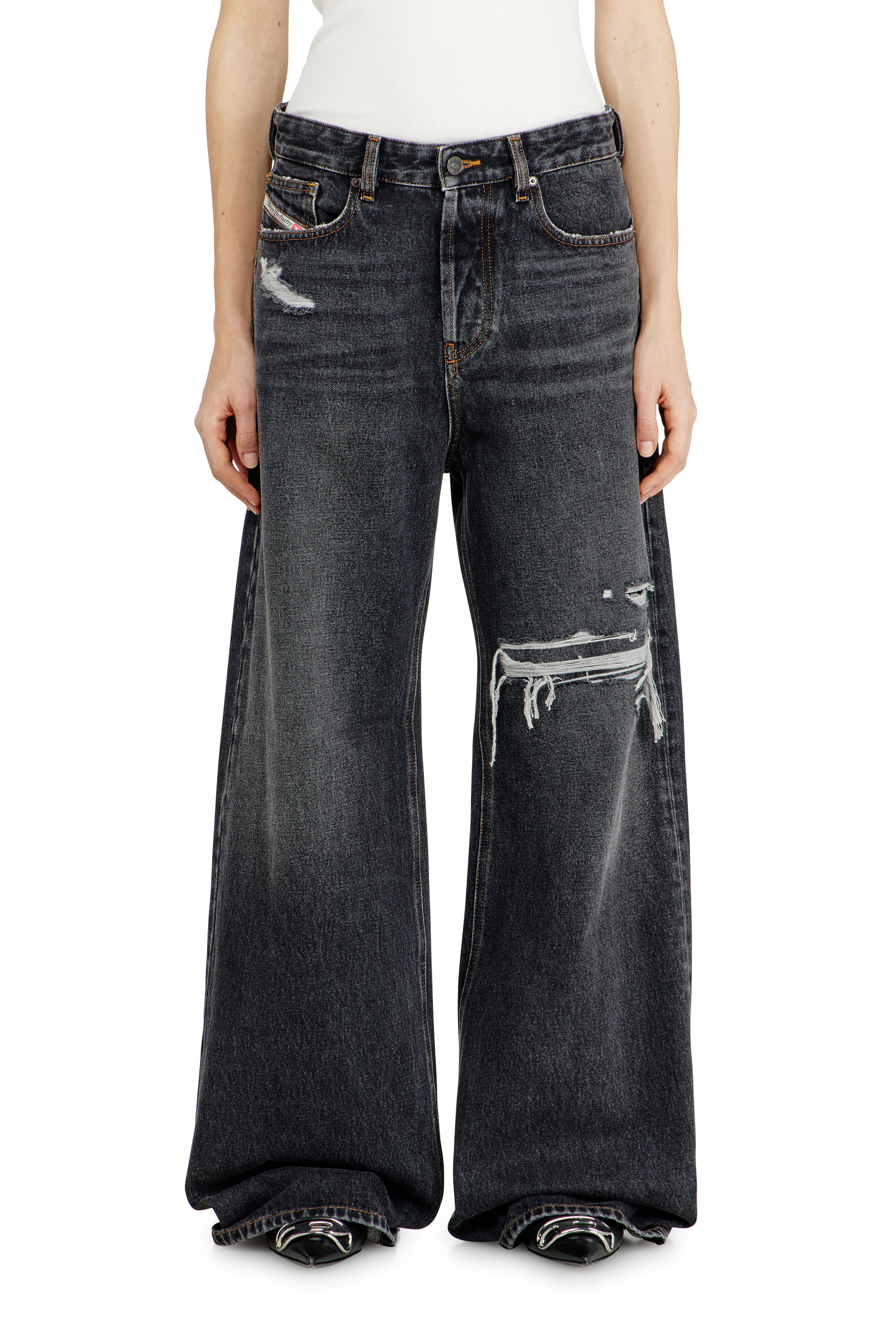 Diesel - Unisex's Relaxed Jeans 1996 D-Sire 007F6, Black/Dark grey - 4