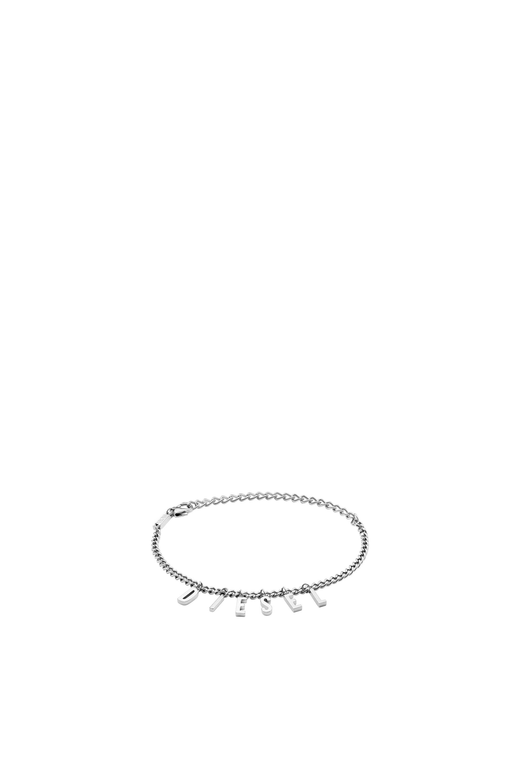 Shop Diesel Stainless Steel Chain Bracelet/anklet In Silver