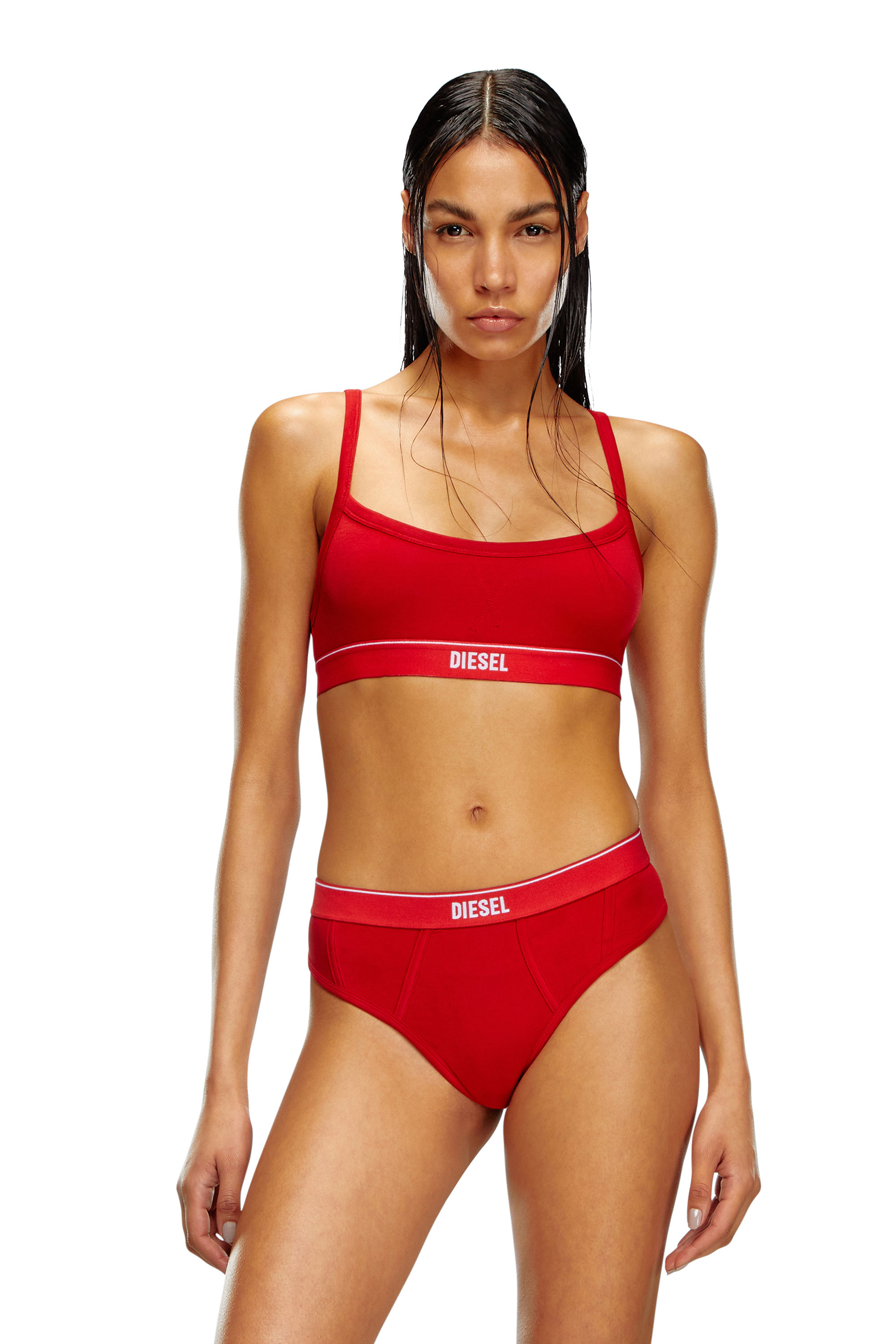 Diesel - Bralette with logo band - Bras - Woman - Red