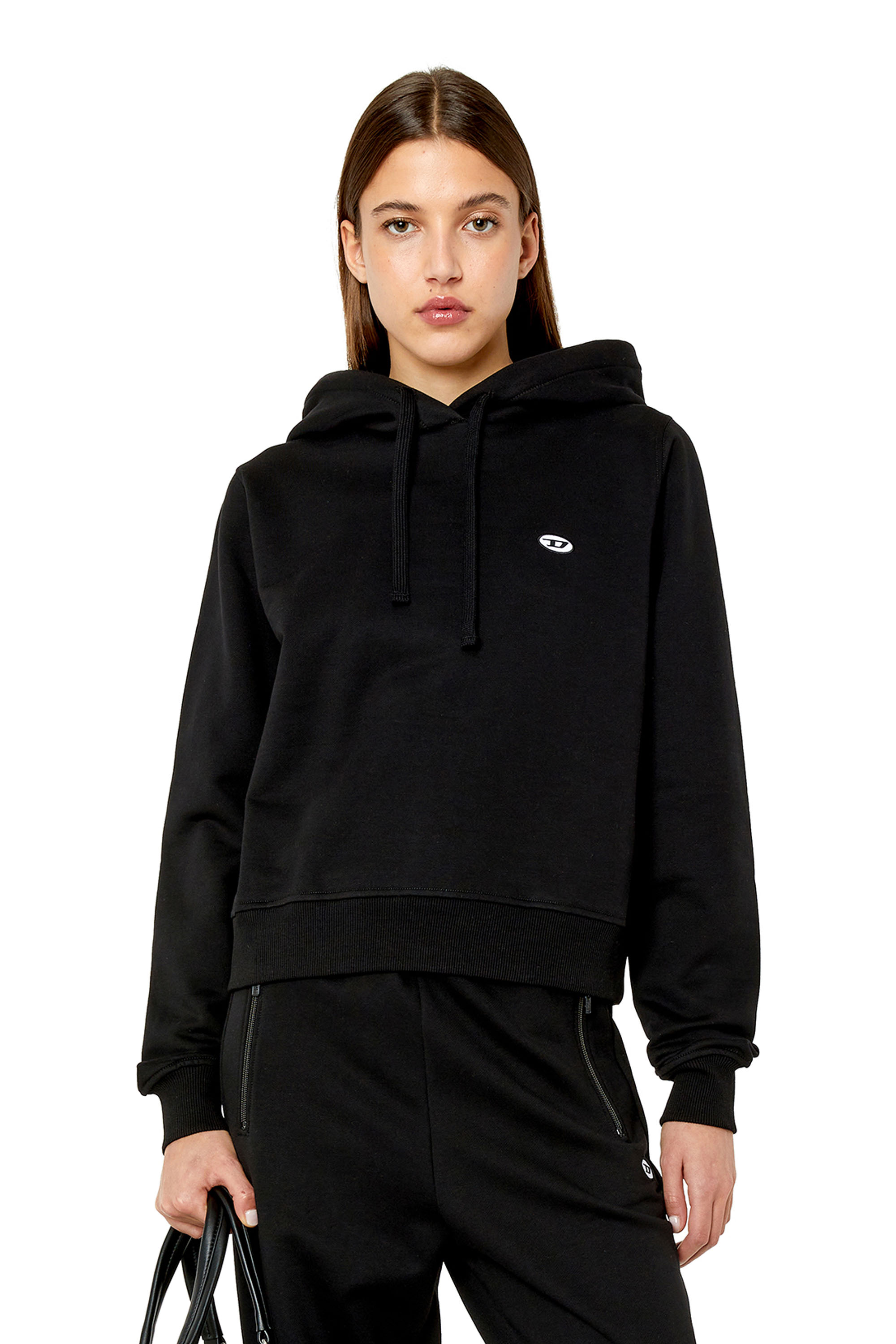 Diesel - Hoodie with oval D patch - Sweaters - Woman - Black