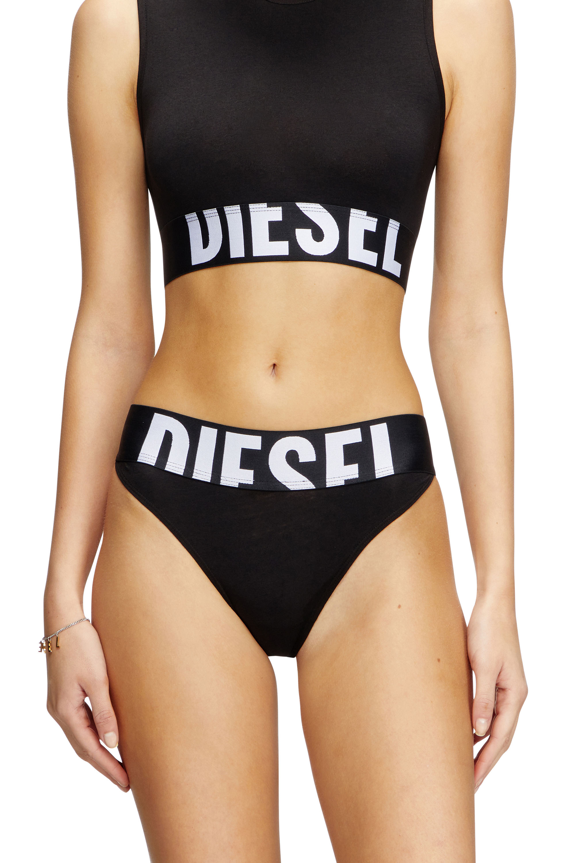 Diesel Women's Black - Three-Pack Briefs With Cut-Off Logo - Panties - Woman Xxs
