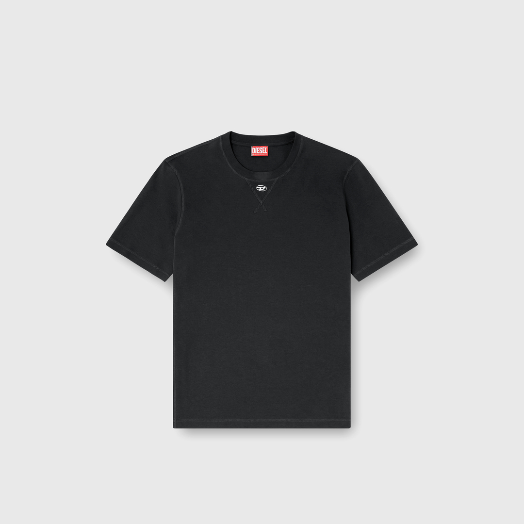Diesel - T-shirt régulière avec col rond et Oval D - T-Shirts - Homme - Noir