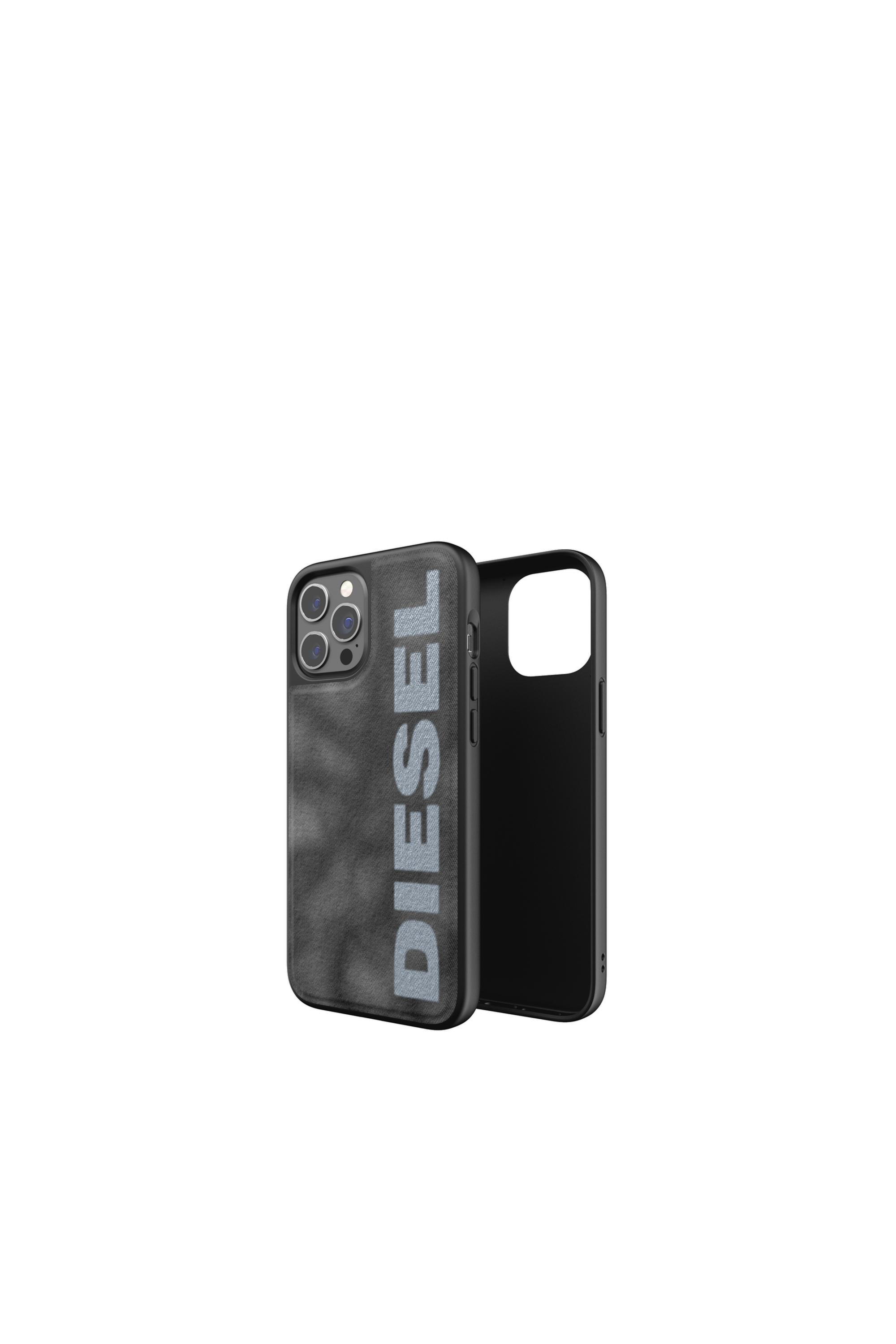 Diesel - Custodia sagomata in denim per iPhone 12 Pro Max - Cover - Unisex - Nero