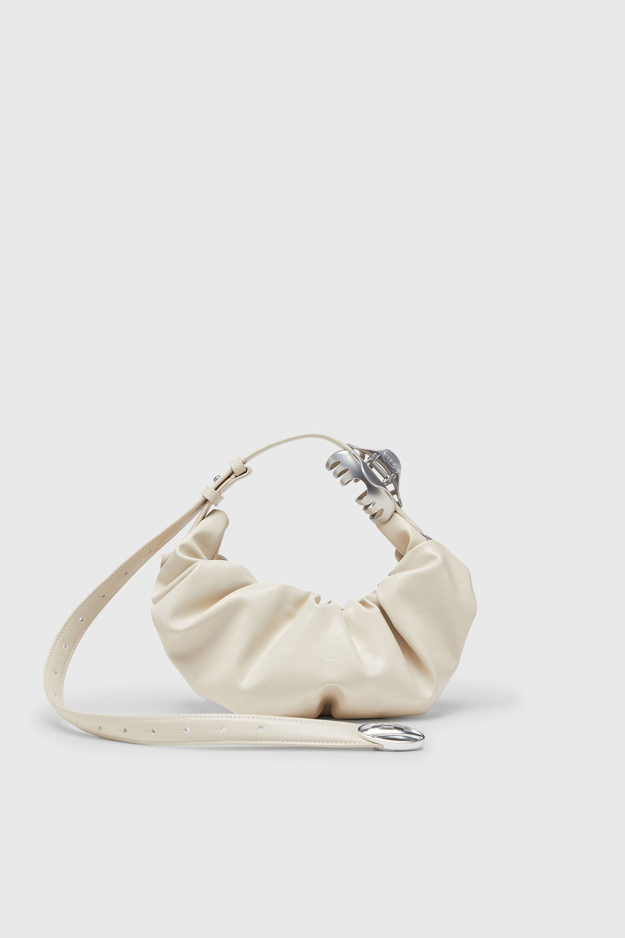 Diesel – Grab-D-Small scruched hobo bag – Shoulder Bags – Woman – White