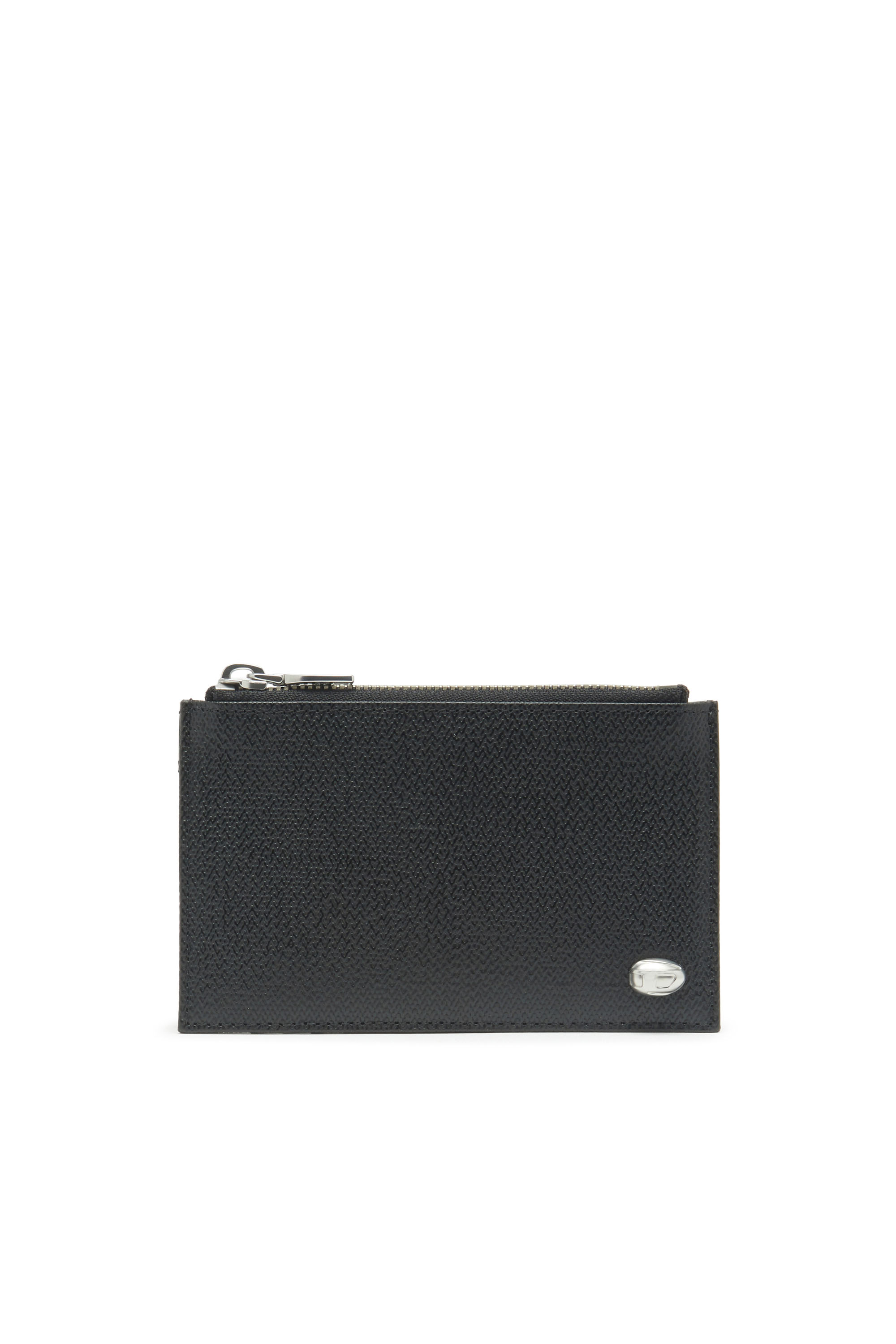 Diesel - Slim card holder in textured leather - Small Wallets - Unisex - Black