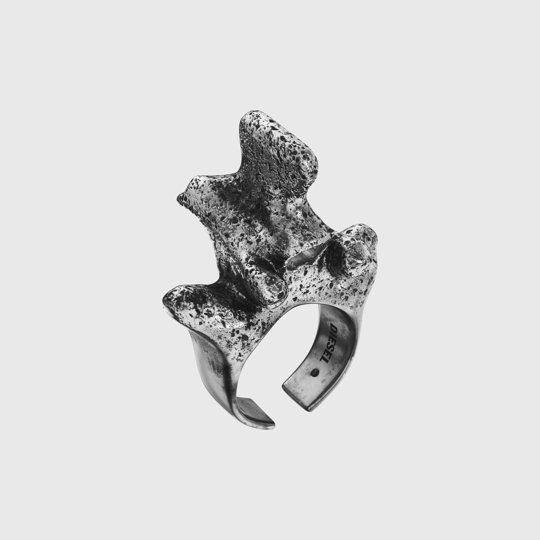 Diesel - Silver-tone center focal ring - Rings - Unisex - Grey