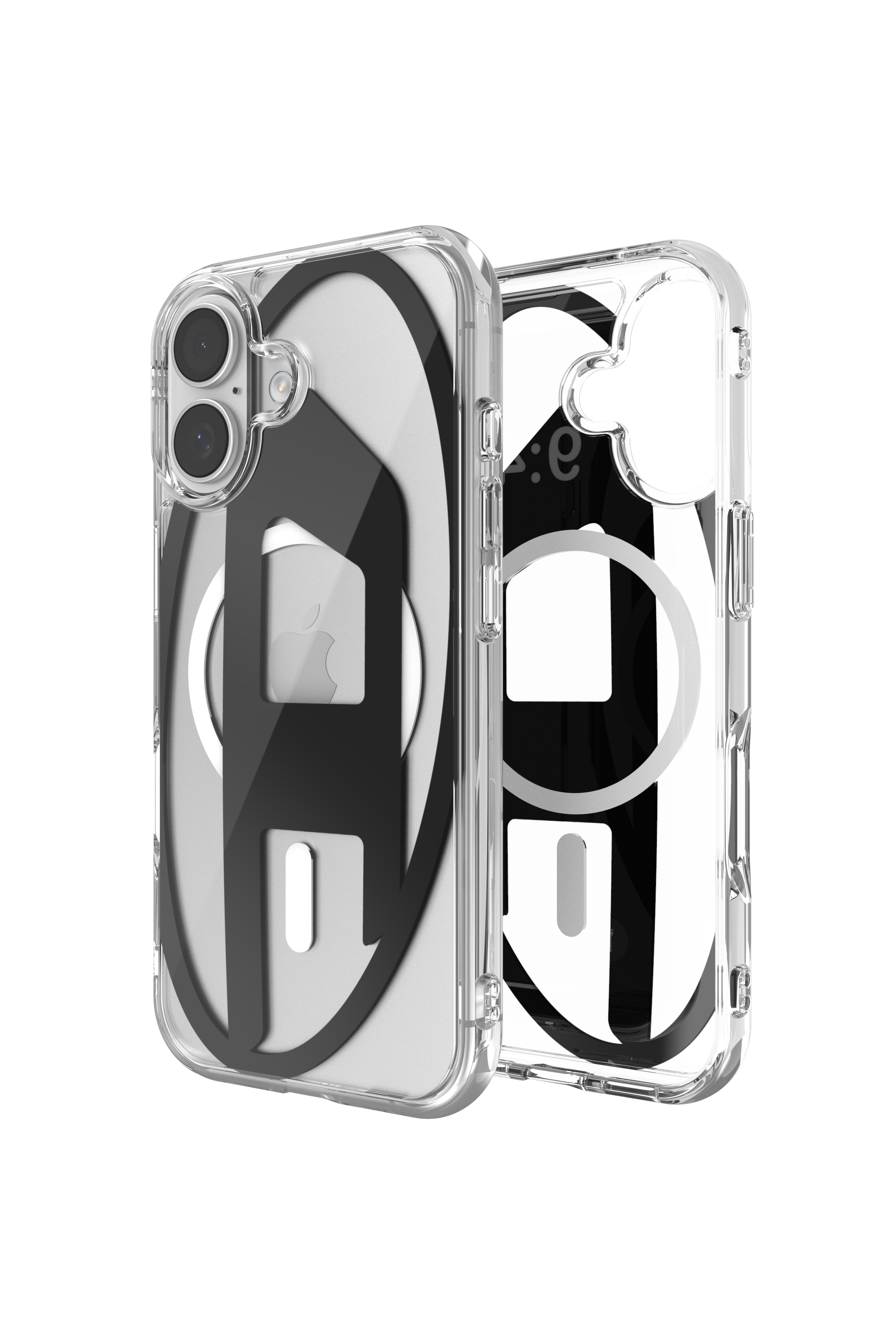 Diesel Unisex Schwarz - Oval D Metallic-Hülle Mit Magsafe Für Iphone - Schutzhüllen Größe 17