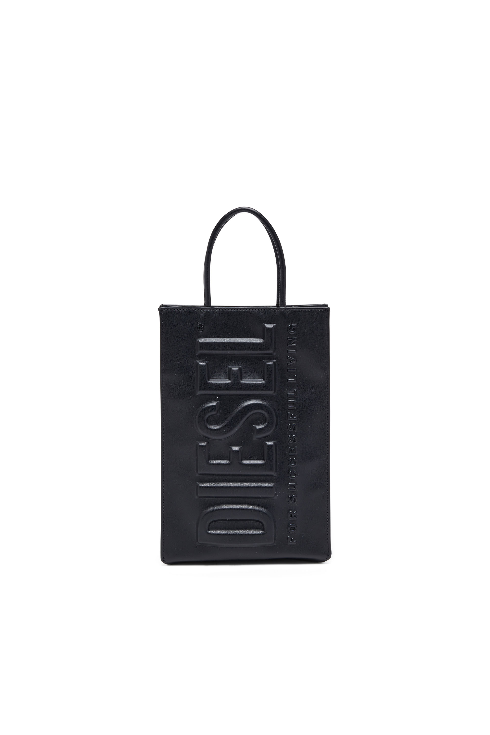 Diesel - Dsl 3D M-PU tote bag with embossed logo - Shopping Bags - Man - Black