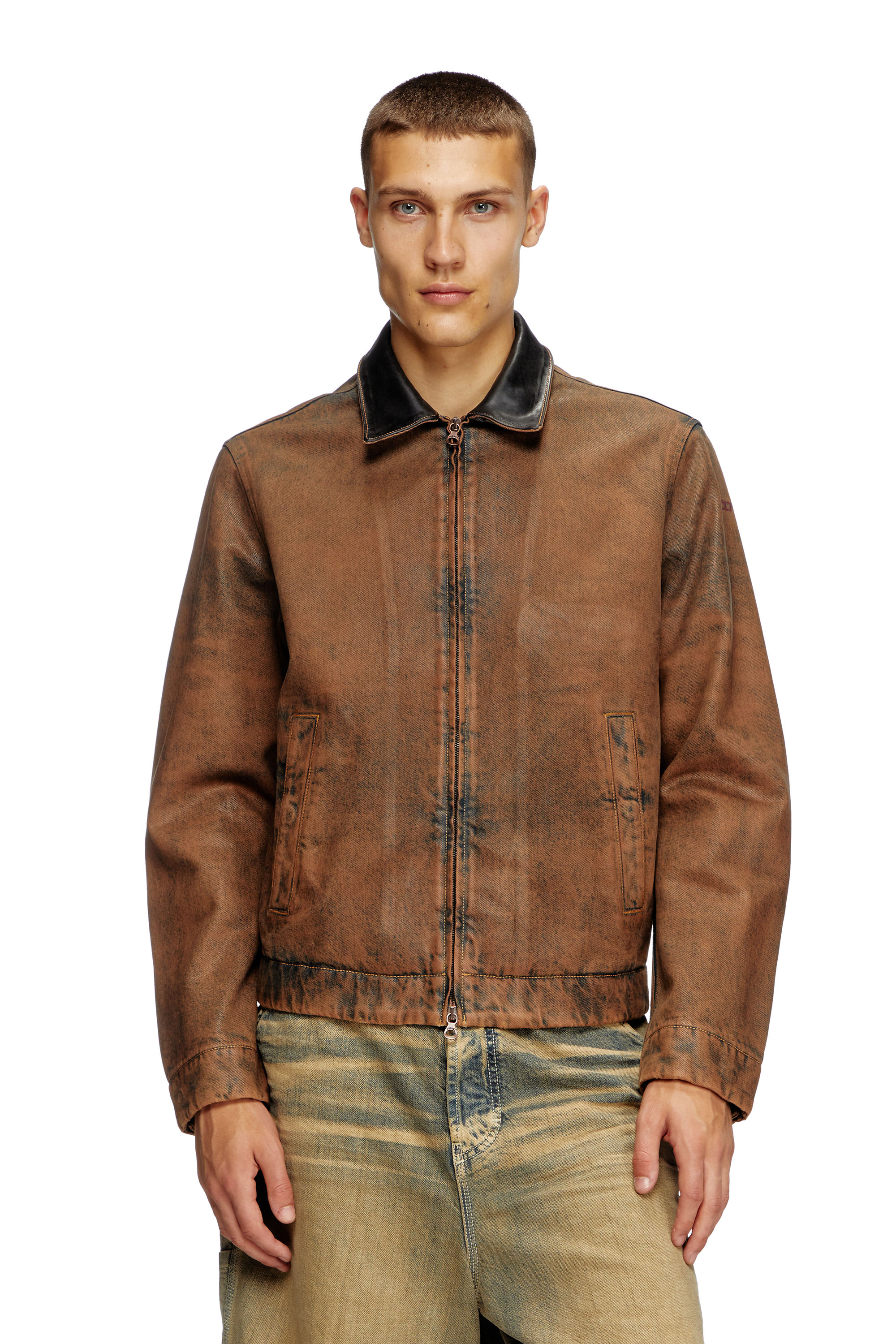 Diesel Brown D-rohe-s Denim Jacket In Brown