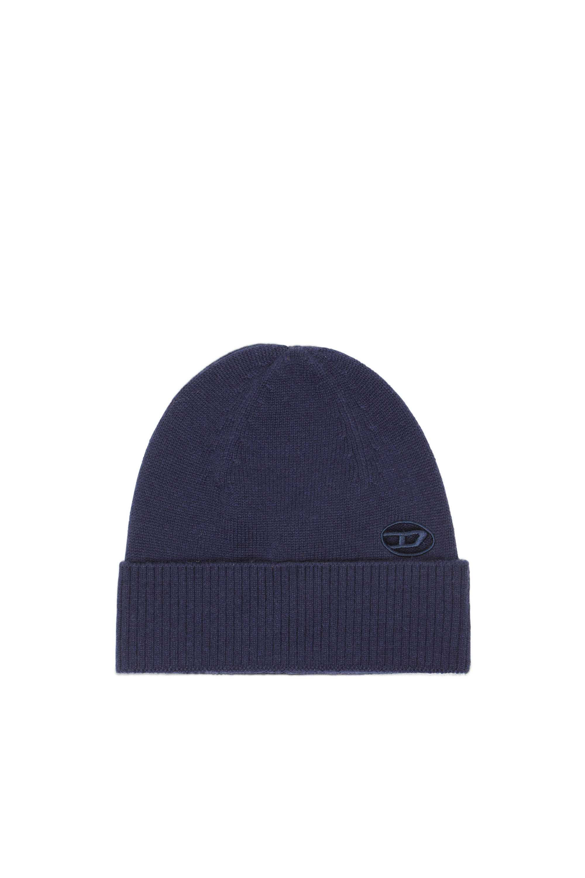 Diesel - Beanie with embroidered Oval D patch - Knit caps - Unisex - Blue