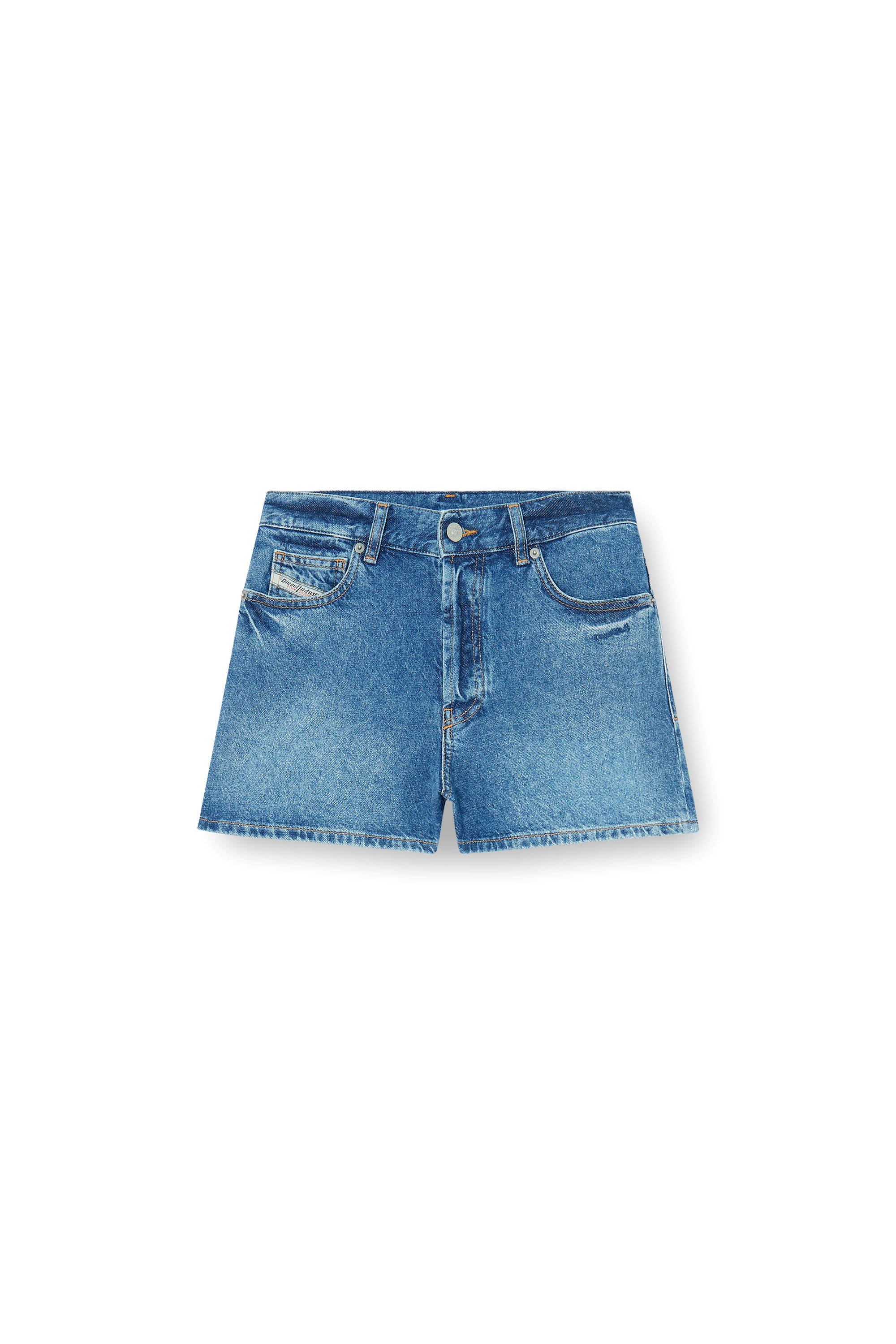 Diesel - DE-HELIOS, Woman's Denim shorts in worn-in denim in Medium blue - 4