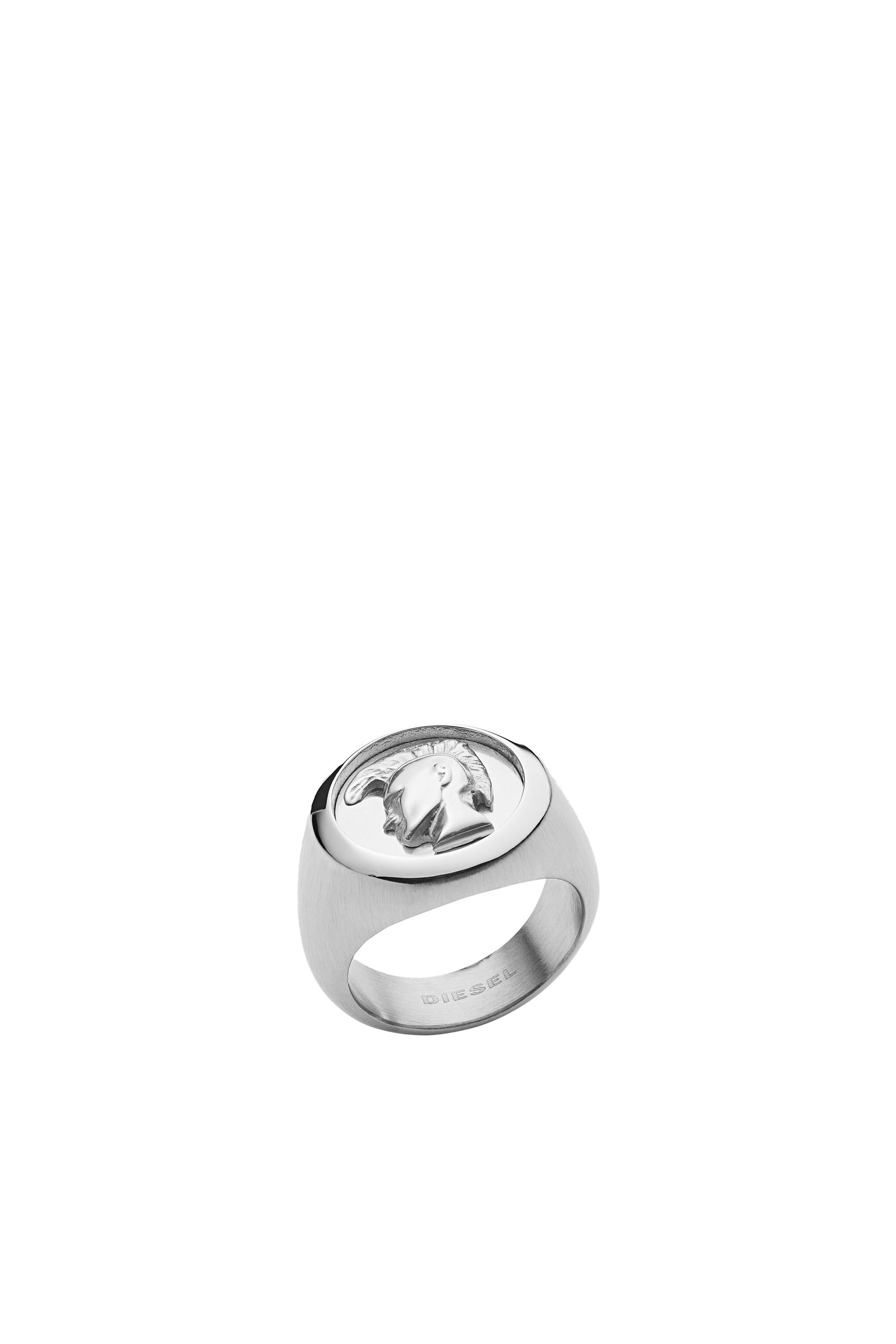 Diesel - Stainless Steel Icon Signet Ring - Rings - Man - Silver