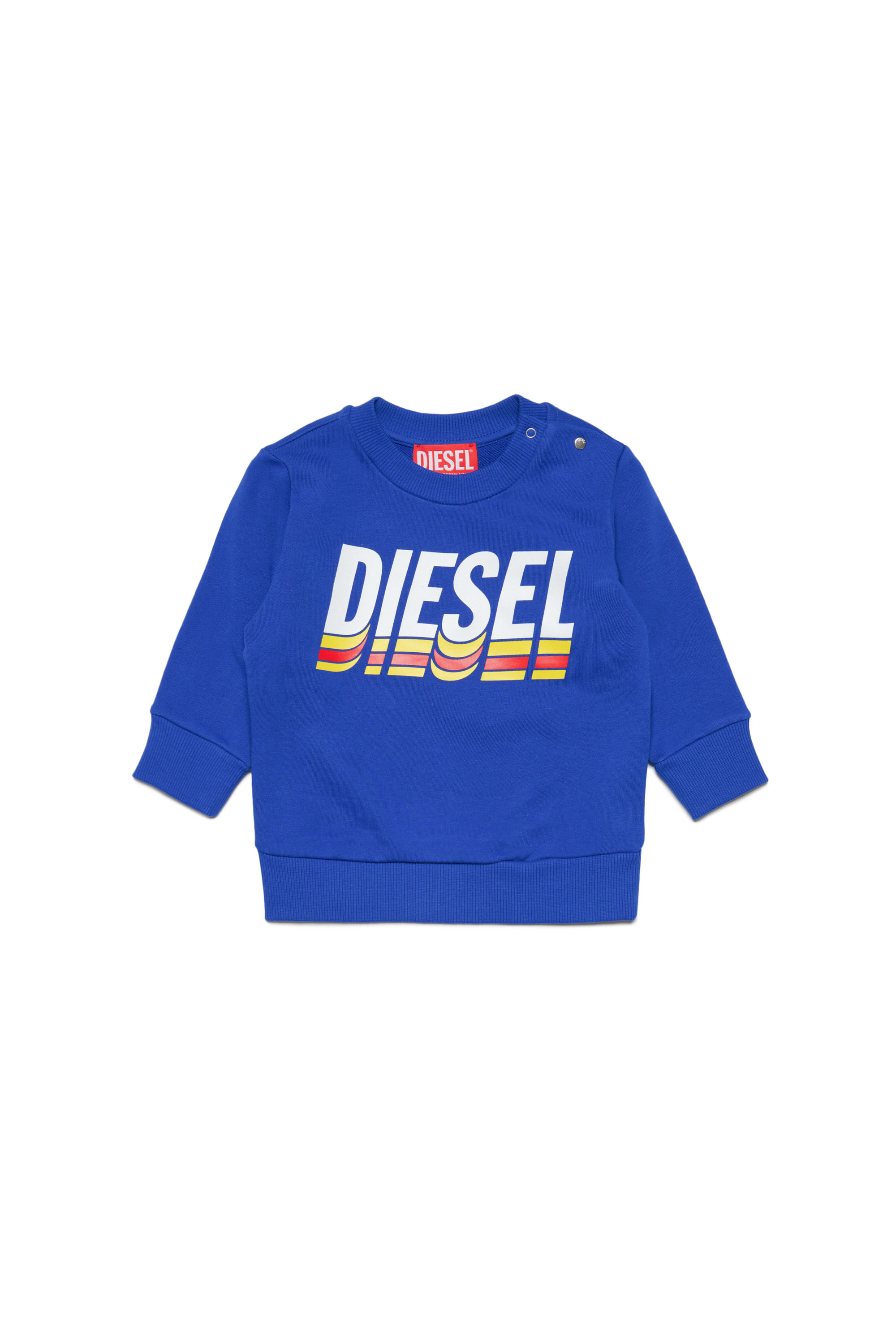 Diesel - Sweatshirt with tri-colour logo - Sweaters - Man - Blue