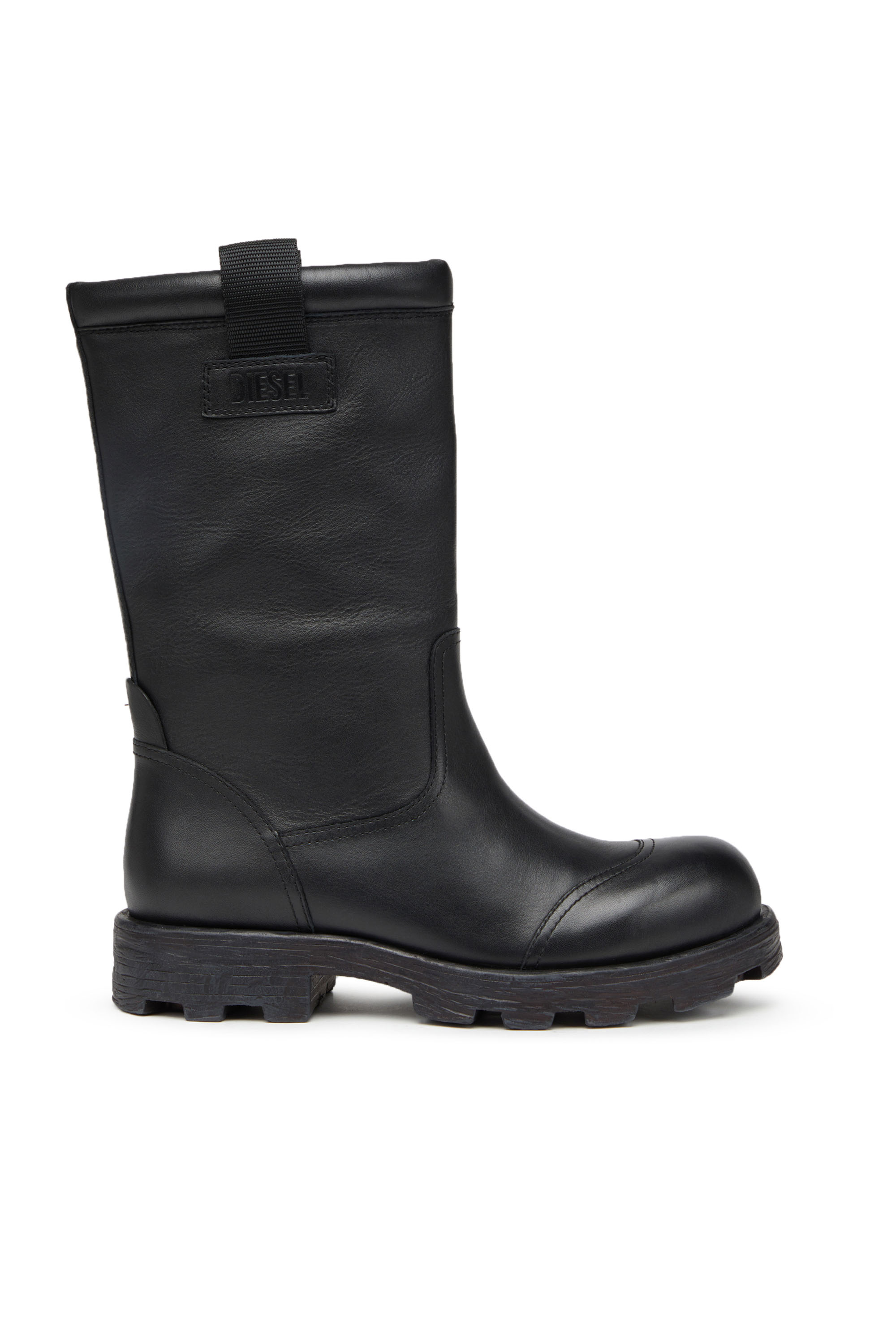 Diesel - D-Hammer HB - Leather boots with logo patch - Boots - Man - Black