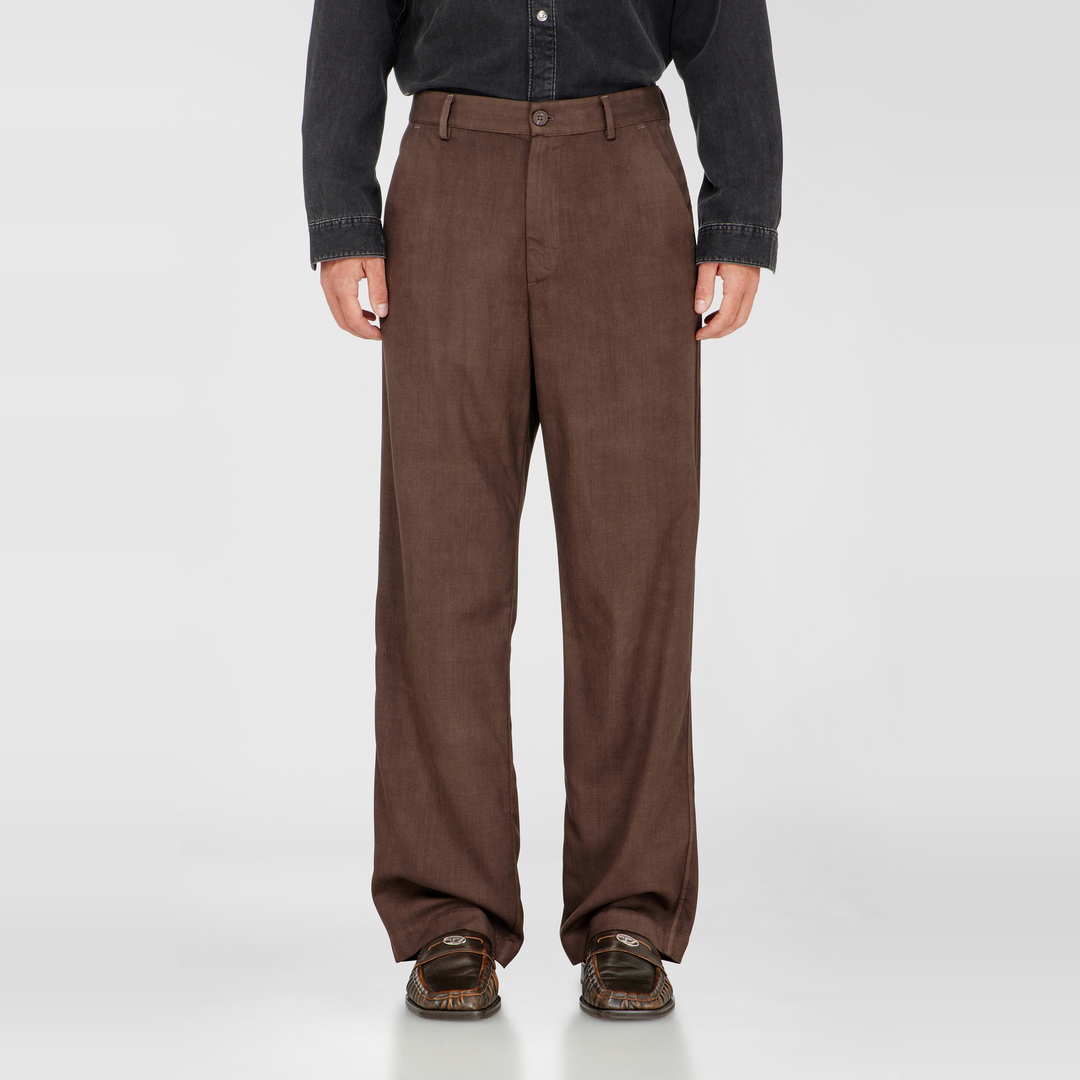 Diesel - Pantalon chino en laine stretch légère - Pantalons - Homme - Marron
