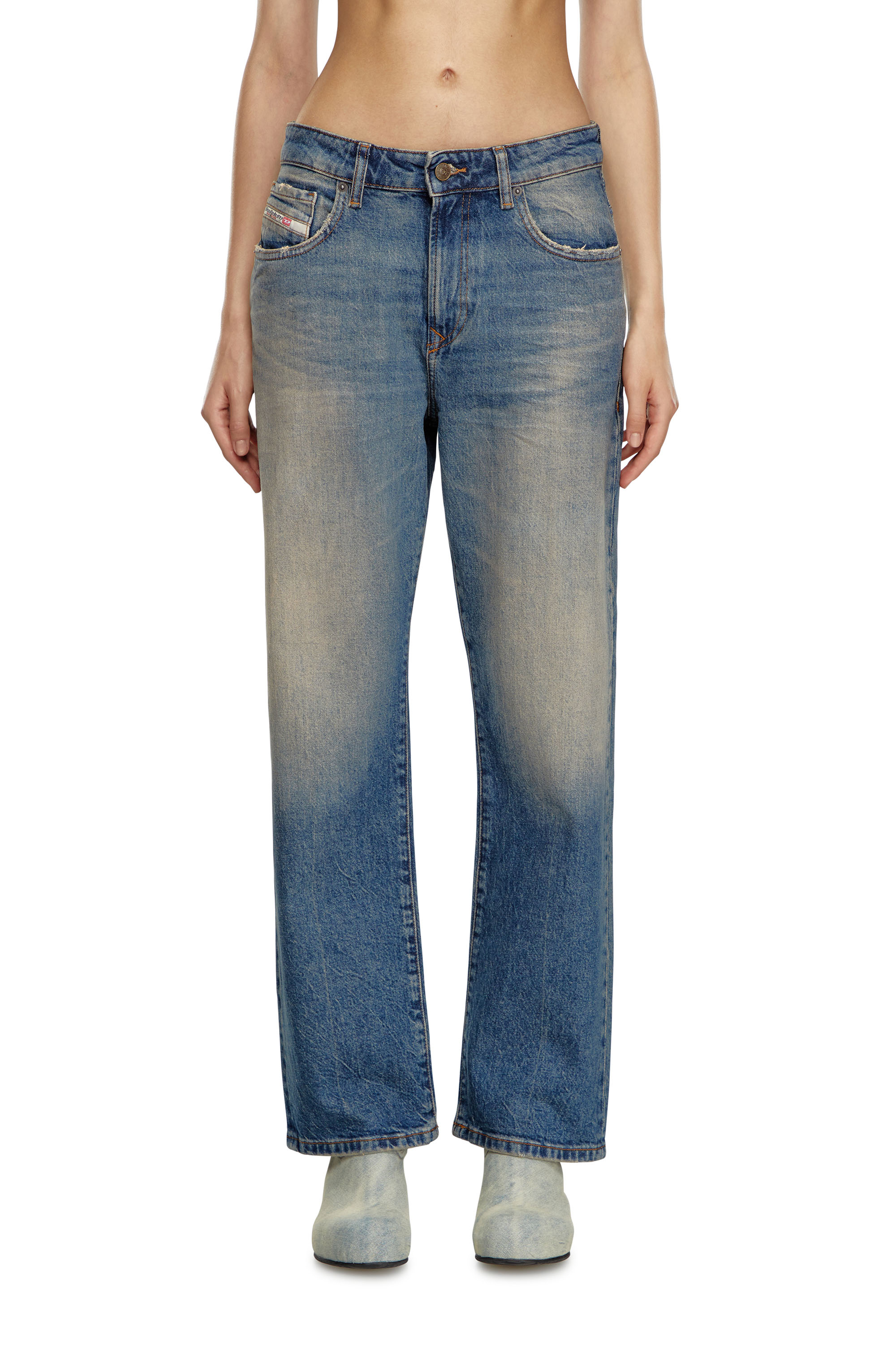 Shop Diesel Straight Jeans In Blue