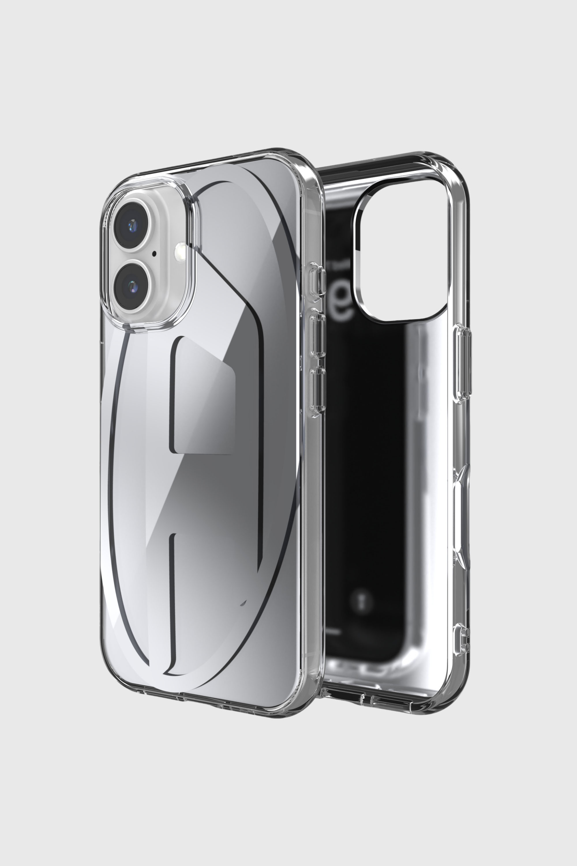 Diesel - Oval D Mirror Case for iP 16 - Cases - Unisex - Grey