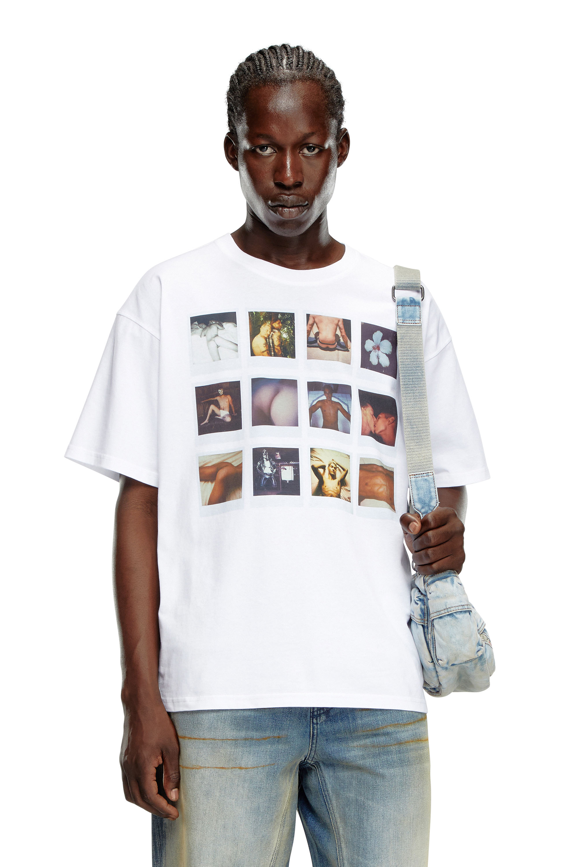 Diesel - T-shirt con patch polaroid - T-Shirts - Unisex - Bianco