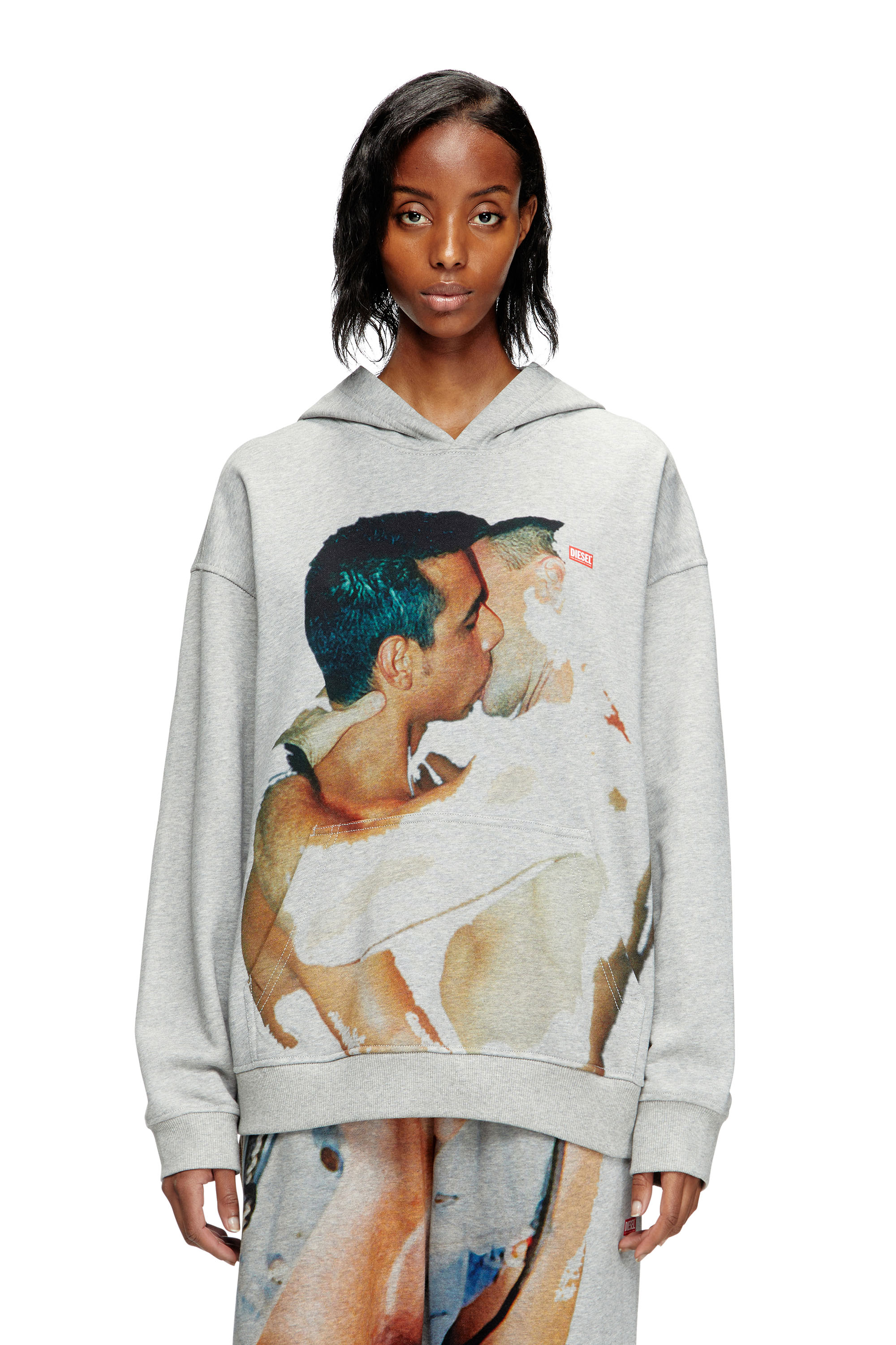 Diesel - PR-S-BOXT-HOOD-TOM25, Unisex's Hoodie with graphic print in Grey - 2