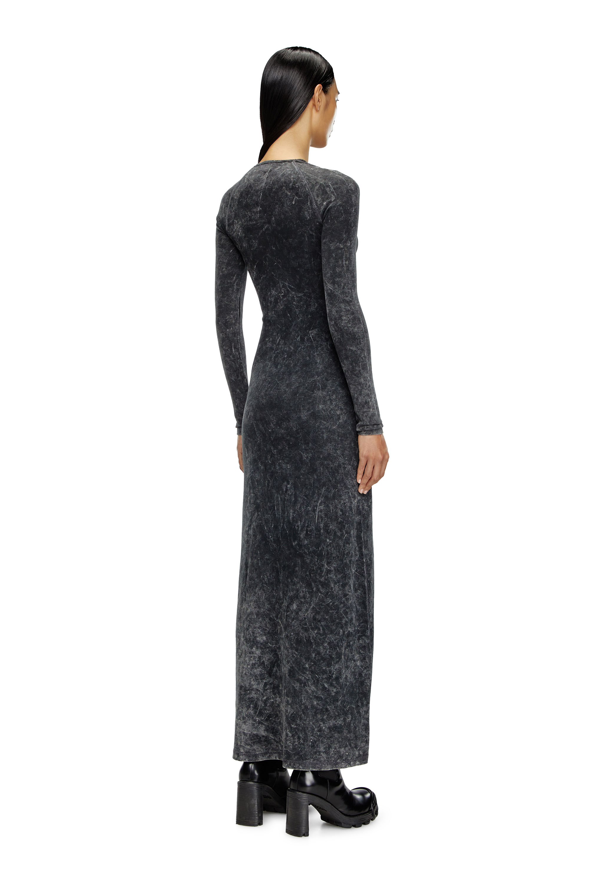 Diesel - Long dress with marbled effect - Dresses - Woman - Black