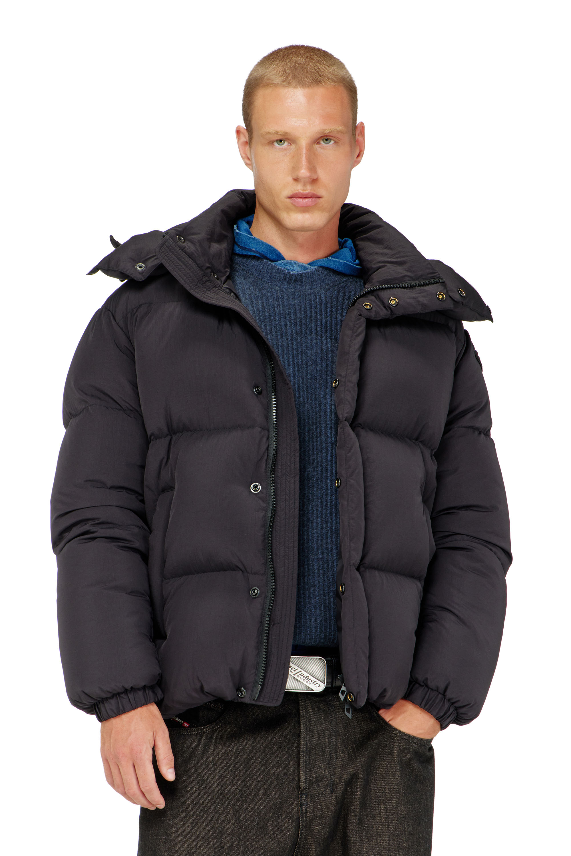 Diesel - Quilted down jacket in ViralOff Taslan - Winter Jackets - Man - Grey